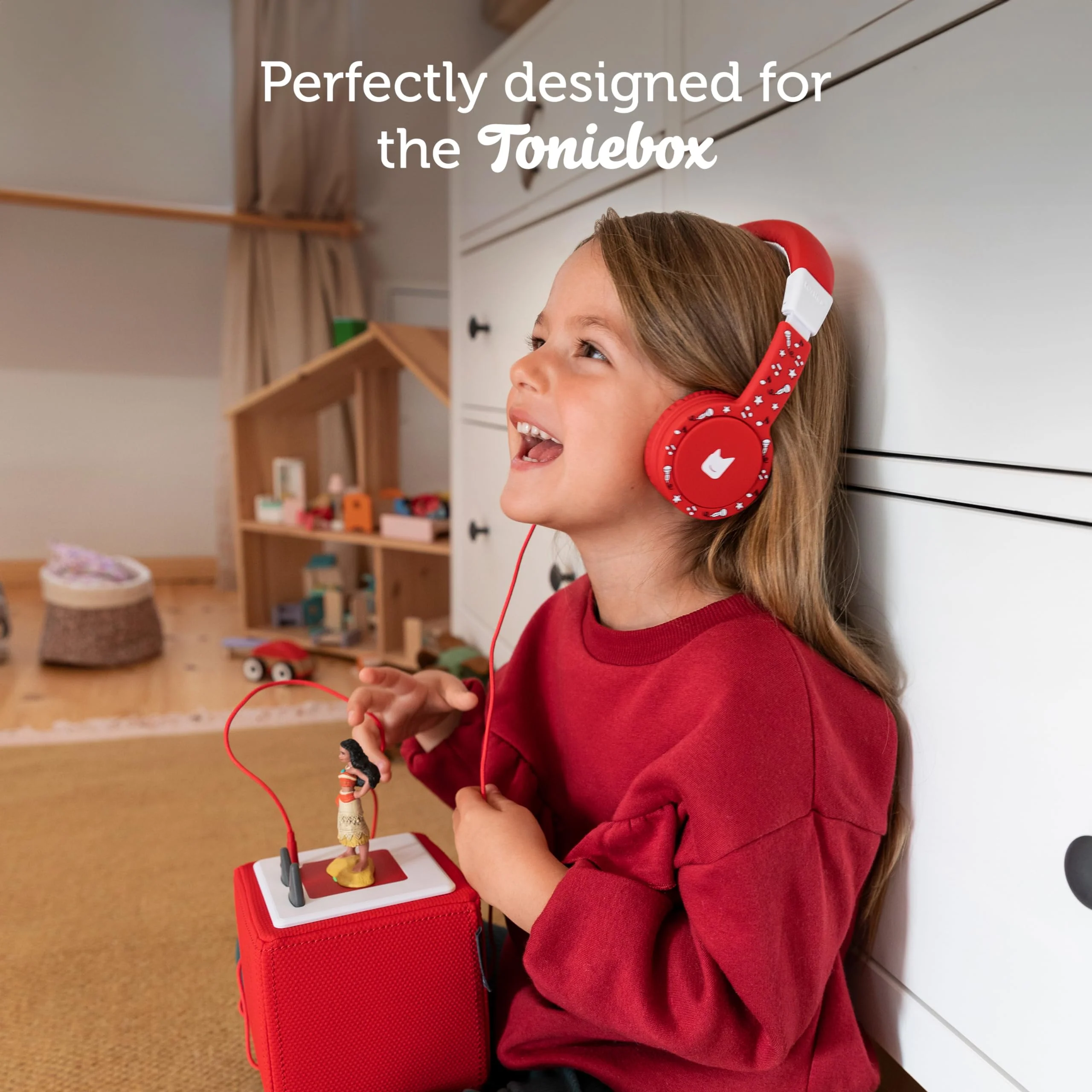 Tonies Foldable Wired Headphones for Kids - Comfortably Designed to fit On-Ear - Works with Toniebox and All 3.5mm Devices - Pink - Image 2