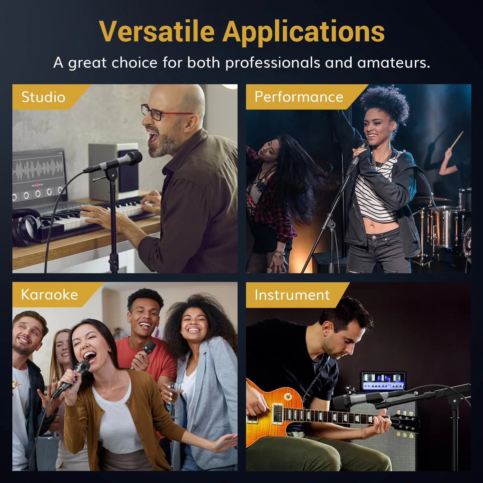TONOR Professional Vocal Microphone for Singing, Dynamic Handheld Wired Karaoke Mic, Cardioid Studio Microfono with 4.5M XLR to 1/4" Cable, for Speakers/Mixer Machine/Amp/Speech/Karaoke and Outdoors - Image 7