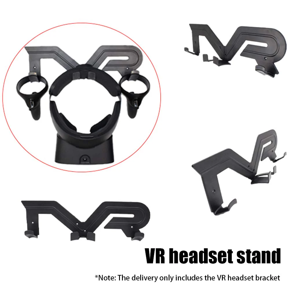 Tookie VR Headset Stand, Wall Mount VR Headset Storage Holder Universal VR Headset Touch Controller Display Bracket for Ocul-us Quest VR/Ocul-us Rift S/Viv e/Playstatio-n VR(Black) Black - Image 4