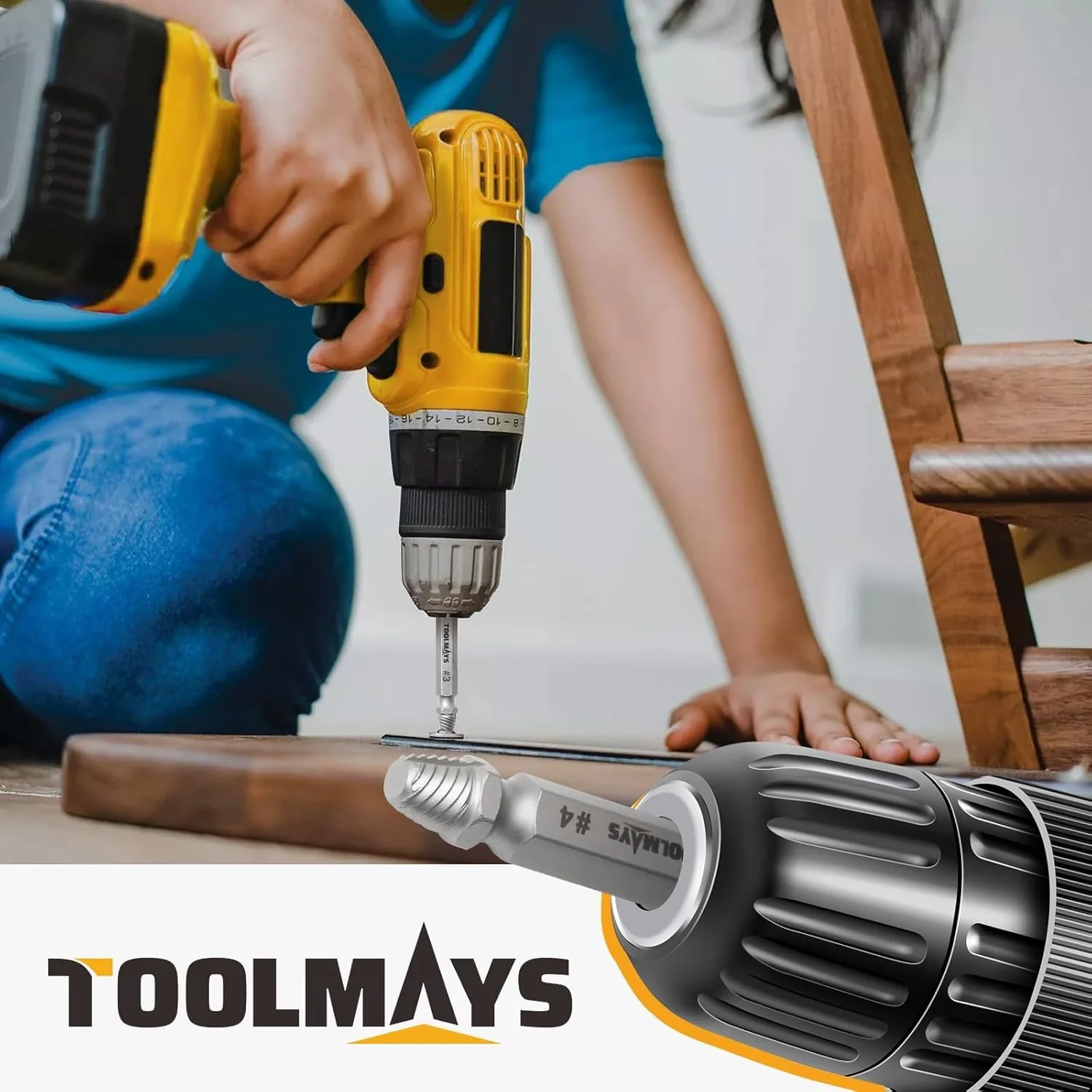 TOOLMAYS Screw Extractor Set, 5 Pieces Left Extractor Set, Max. Hardness up to 66 HRC, Damaged Screw Remover Extractor Set 2-in-1 solution - Image 8