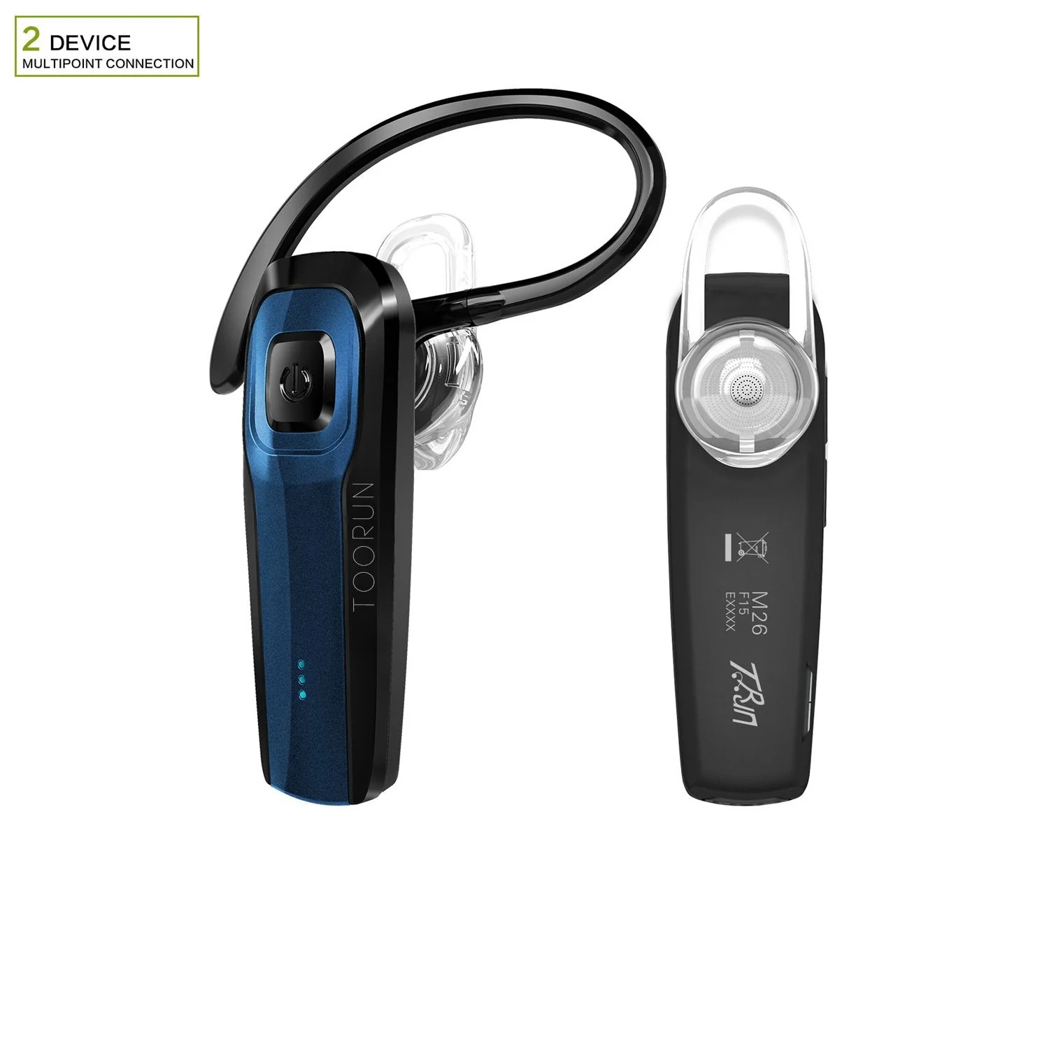 TOORUN M26 Bluetooth Headset V4.1 with Noise Cancelling Mic - Blue - Image 3