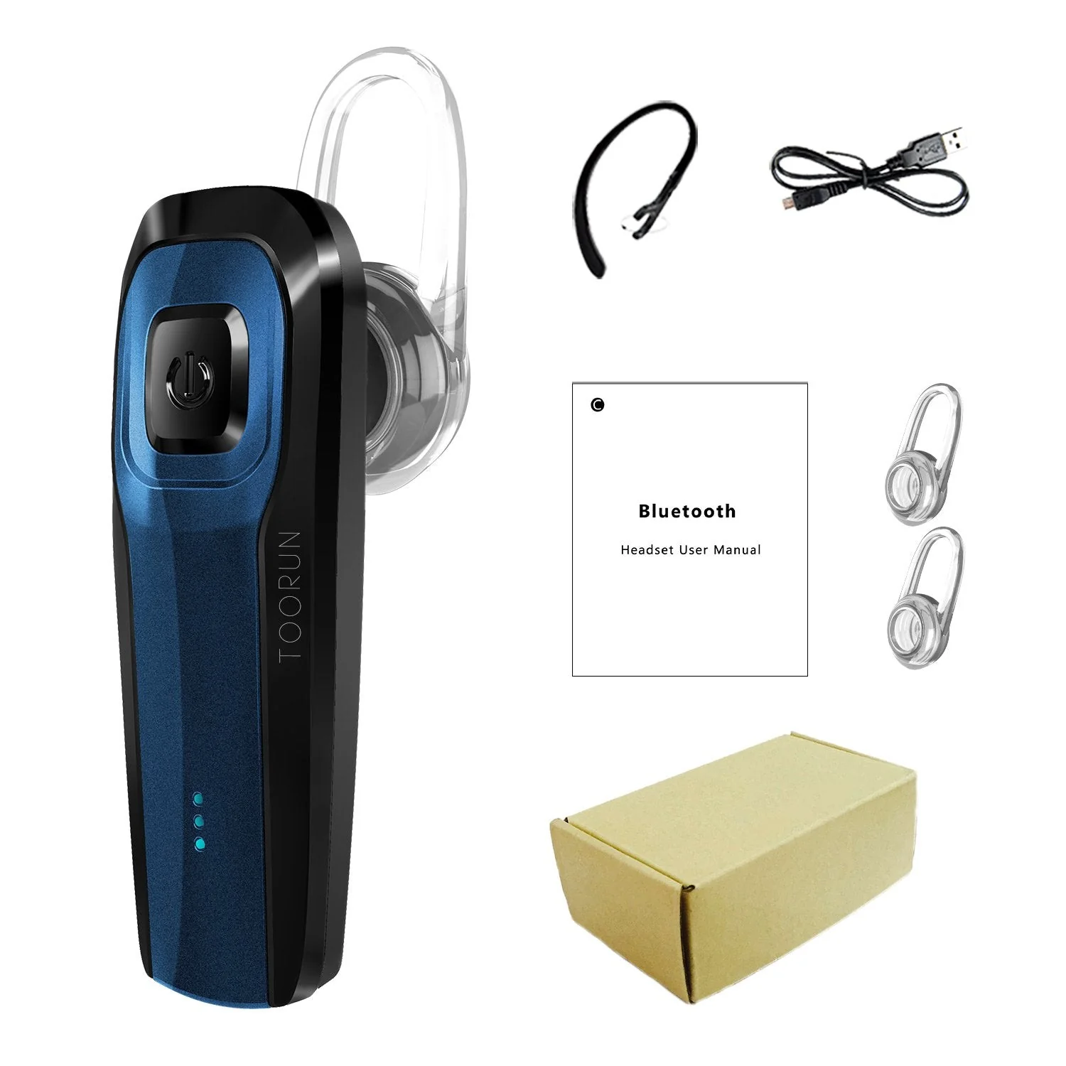 TOORUN M26 Bluetooth Headset V4.1 with Noise Cancelling Mic - Blue - Image 8