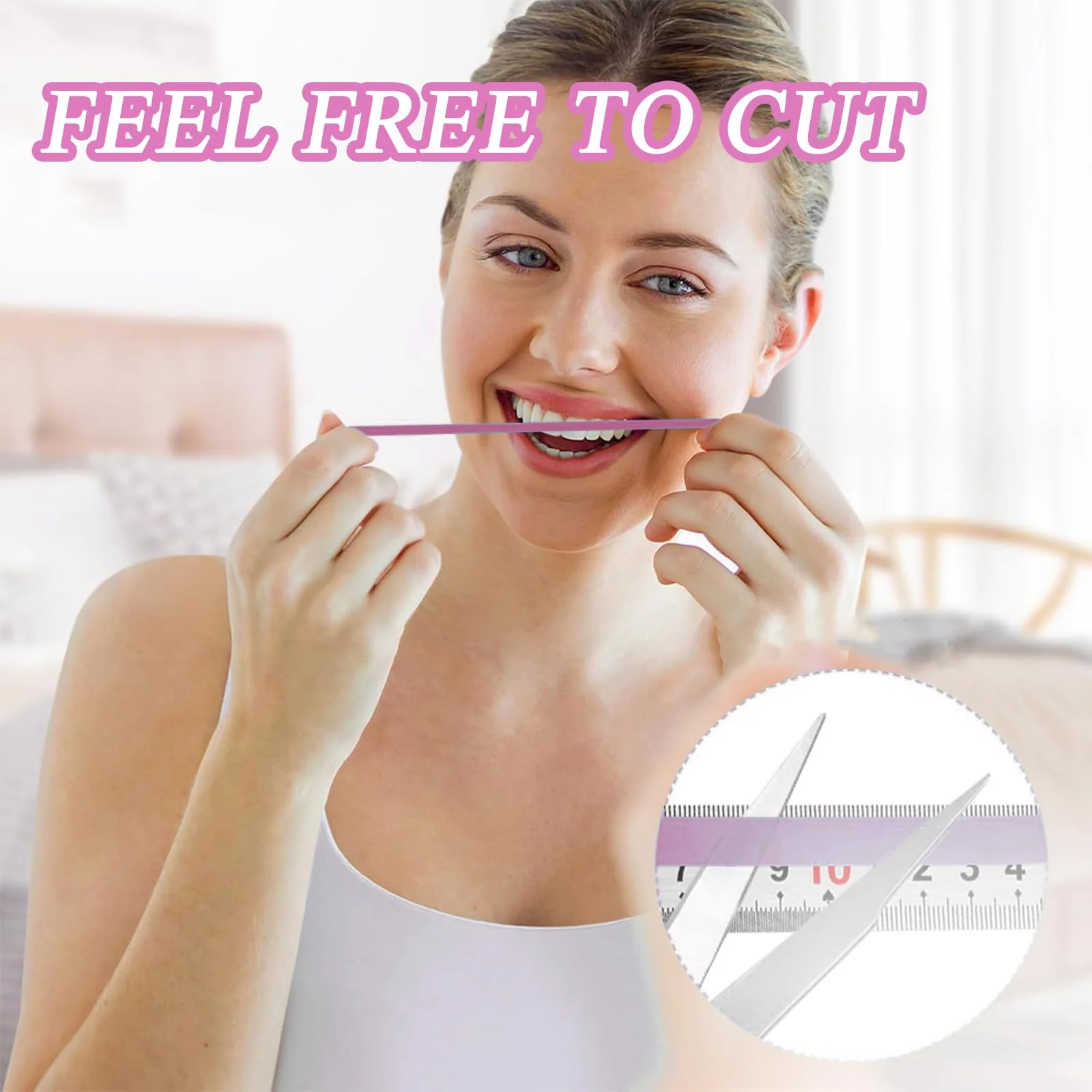 Tooth Sandpaper, Portable Tooth Sandpaper, 4 mm Width, 6 m/Rolls/Box, Polishing Strips, Interdental Sandpaper, Interdental Sanding Tools for Polishing Teeth (Pink) - Image 3