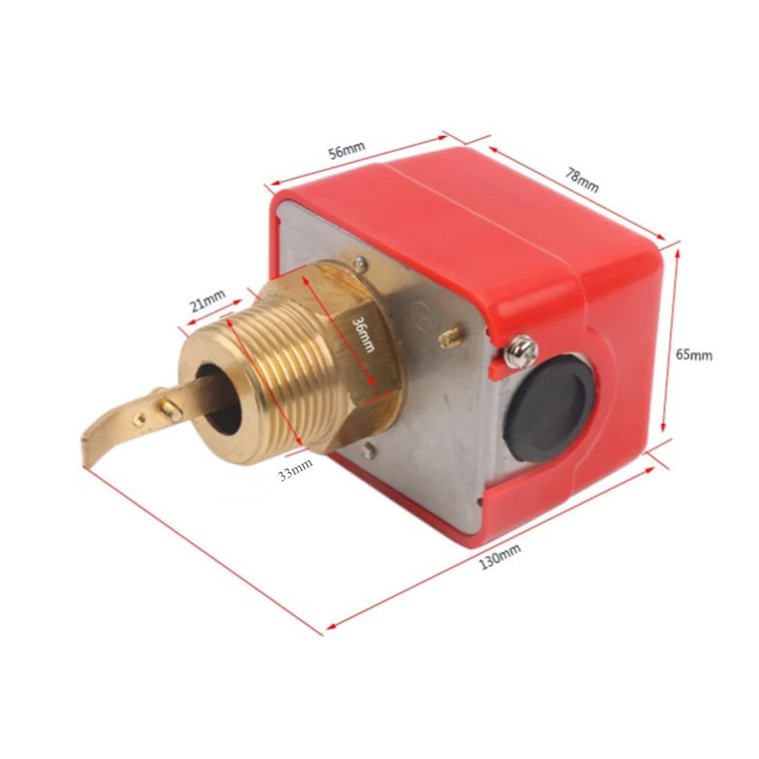 TOPINCN 10 Bar Brass Water Flow Switch Paddle Control Brass Construction Water Flow Restrictor Regulator Npt Thread Connection Red Ac250V - Image 2