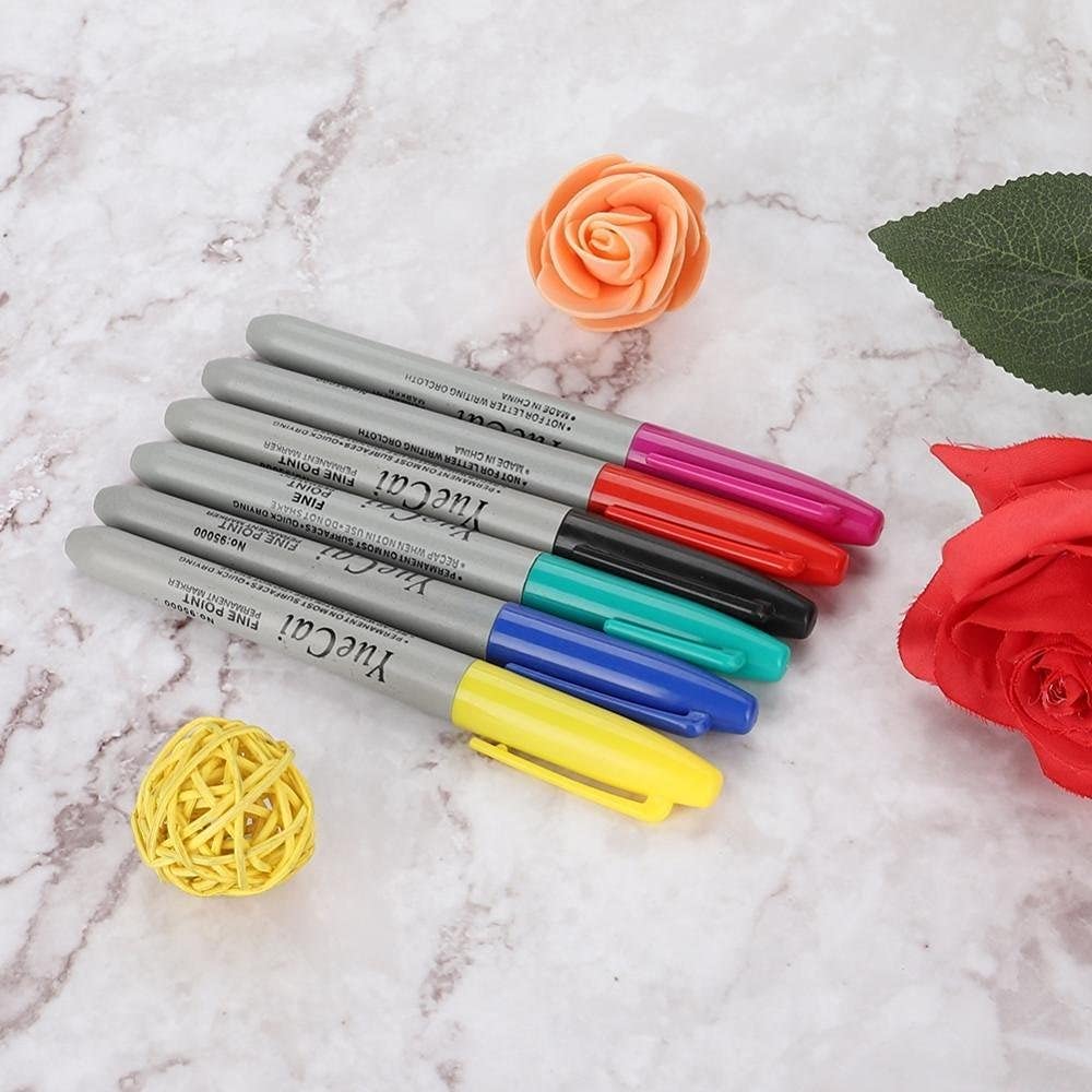 TOPINCN Tattoo Felt Tip Pen, Tattoo Marking Scribe Pen, Surgical Skin Marker Pen, Scribe Tool for Make-Up, Personal Accessories, Reusable Packaging, 6 Pieces/Set - Image 2