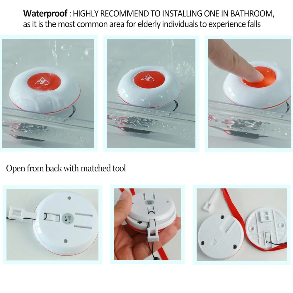 Topvico WiFi Caregiver Pager Call Button for Elderly, Senior Fall Alert Devices, Wireless Nurse Help SOS Panic Bracelet , Tuya Smart APP, Remote Patients Call System for Home, 5 Levels Volume 1 Button A + 1 Watch + 1 Receiver - Image 6