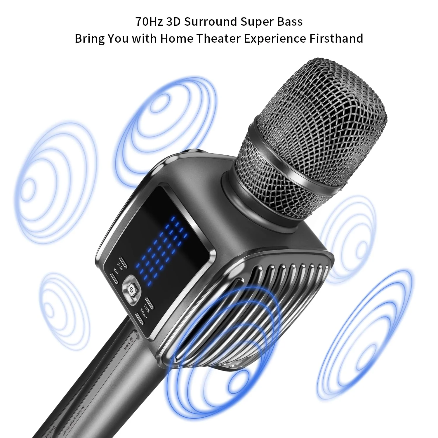 TOSING G6 Pro Karaoke Machine for Adults/Kids Singing Microphone,20W Bluetooth Speaker with LCD,Wireless Microphones for Party/Church//Phone/Tablets - Image 3