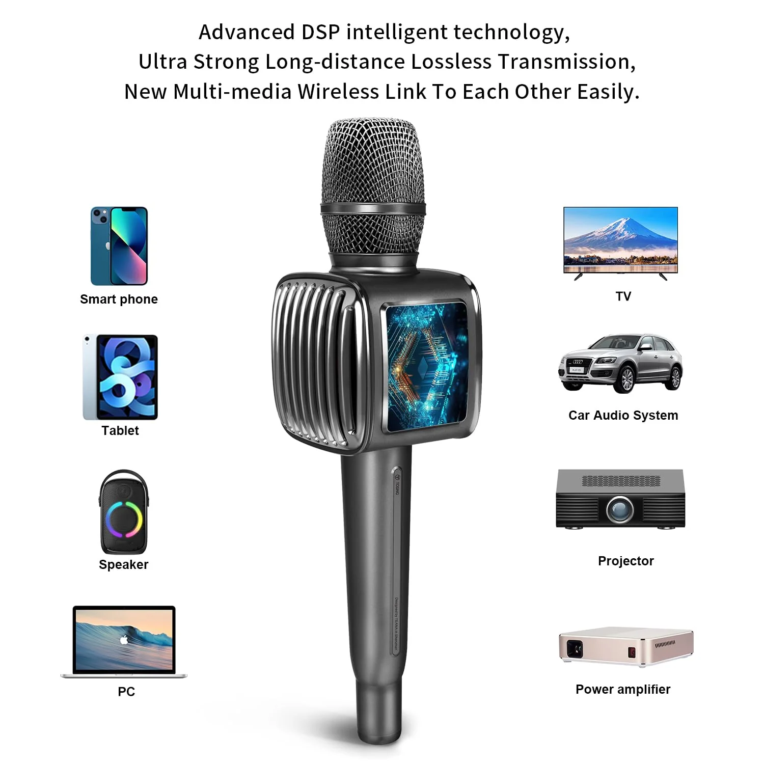 TOSING G6 Pro Karaoke Machine for Adults/Kids Singing Microphone,20W Bluetooth Speaker with LCD,Wireless Microphones for Party/Church//Phone/Tablets - Image 4
