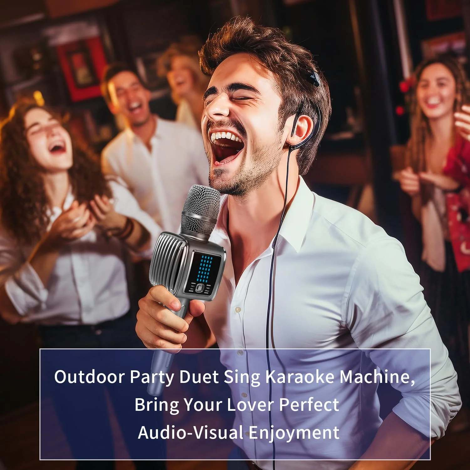 TOSING G6 Pro Karaoke Machine for Adults/Kids Singing Microphone,20W Bluetooth Speaker with LCD,Wireless Microphones for Party/Church//Phone/Tablets - Image 6