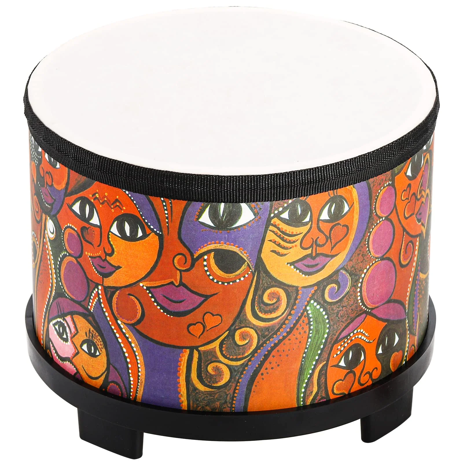 Tosnail 8 Inch Percussion Drum with Storage Bag and Mallets, Musical Instrument for Christmas Birthday Gift - Face Pattern - Image 4