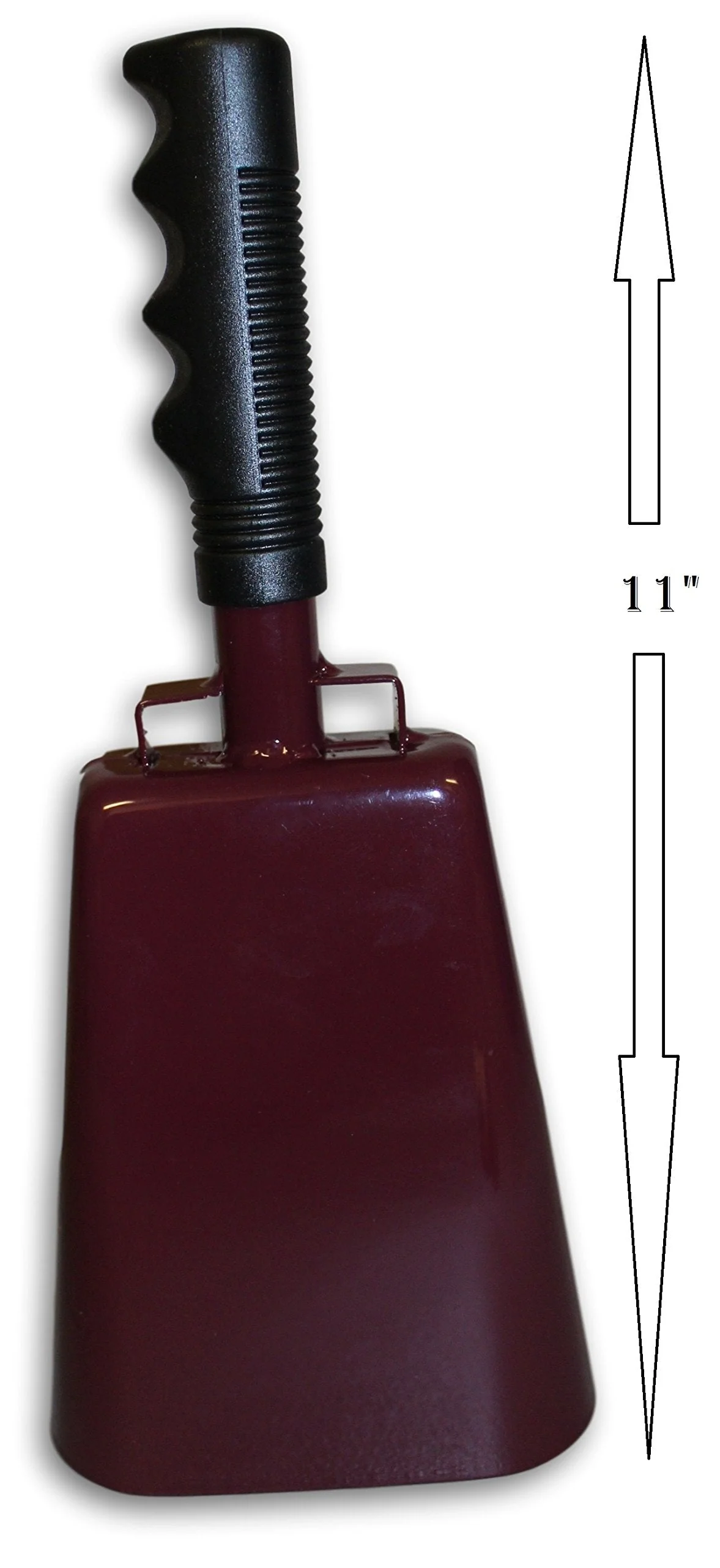 Toys+ Cowbell with Handle Various Sizes and Colors Maroon 11" - Image 3