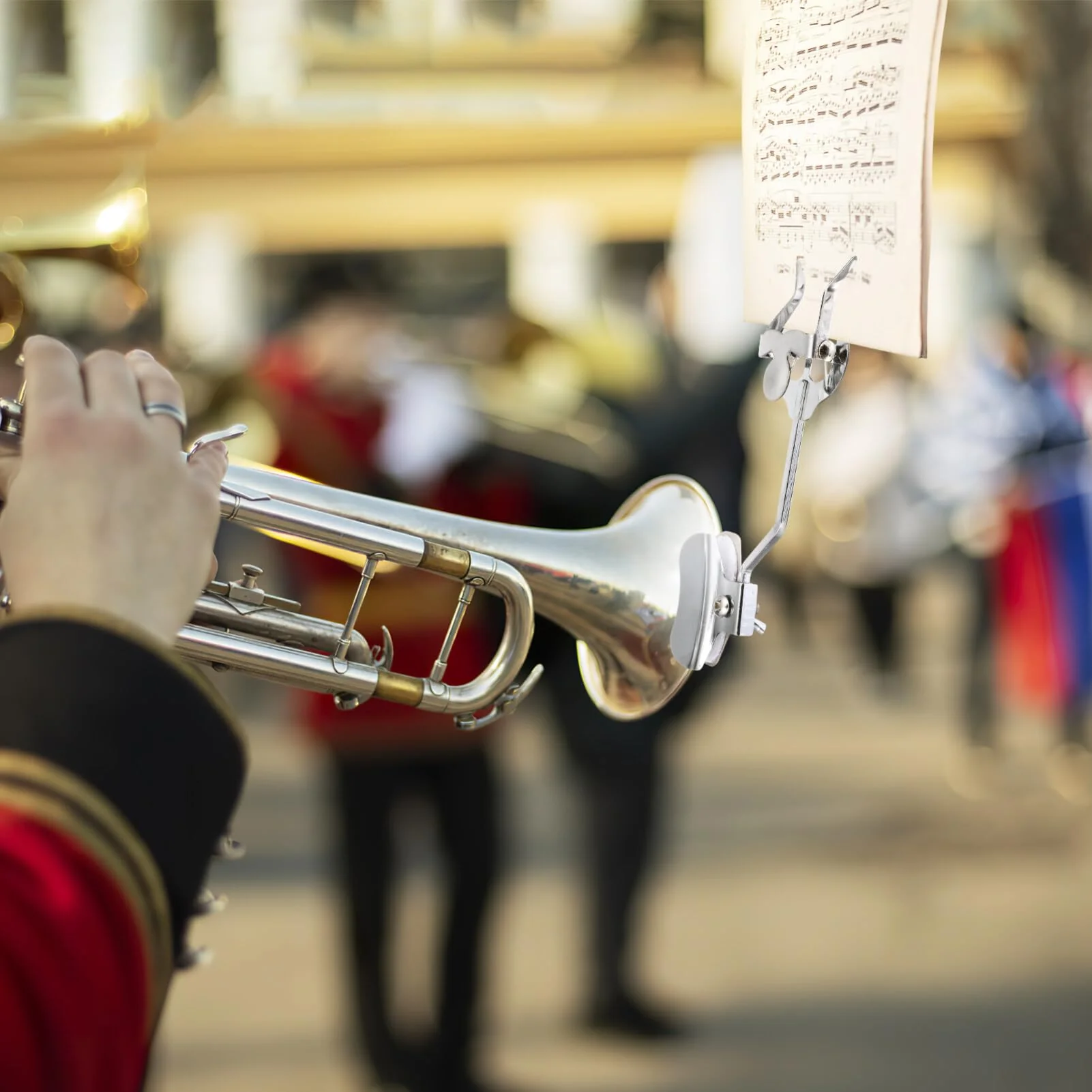 Toyvian Trombone Lyre Clip Trumpet Trombone Sheet Music Clip Trombone Lyre Sheet Clip Music Clamp-On Holder for Trombone Musicians (Silver) - Image 2