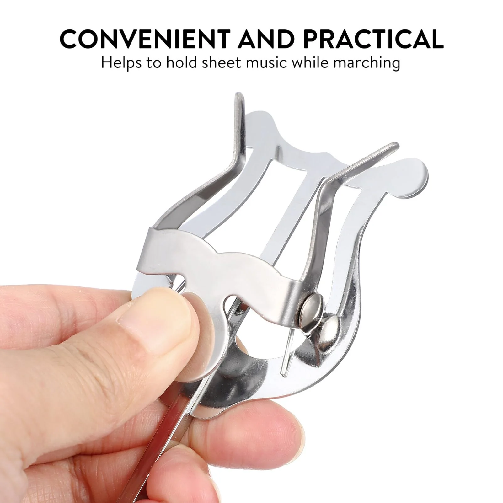 Toyvian Trombone Lyre Clip Trumpet Trombone Sheet Music Clip Trombone Lyre Sheet Clip Music Clamp-On Holder for Trombone Musicians (Silver) - Image 7