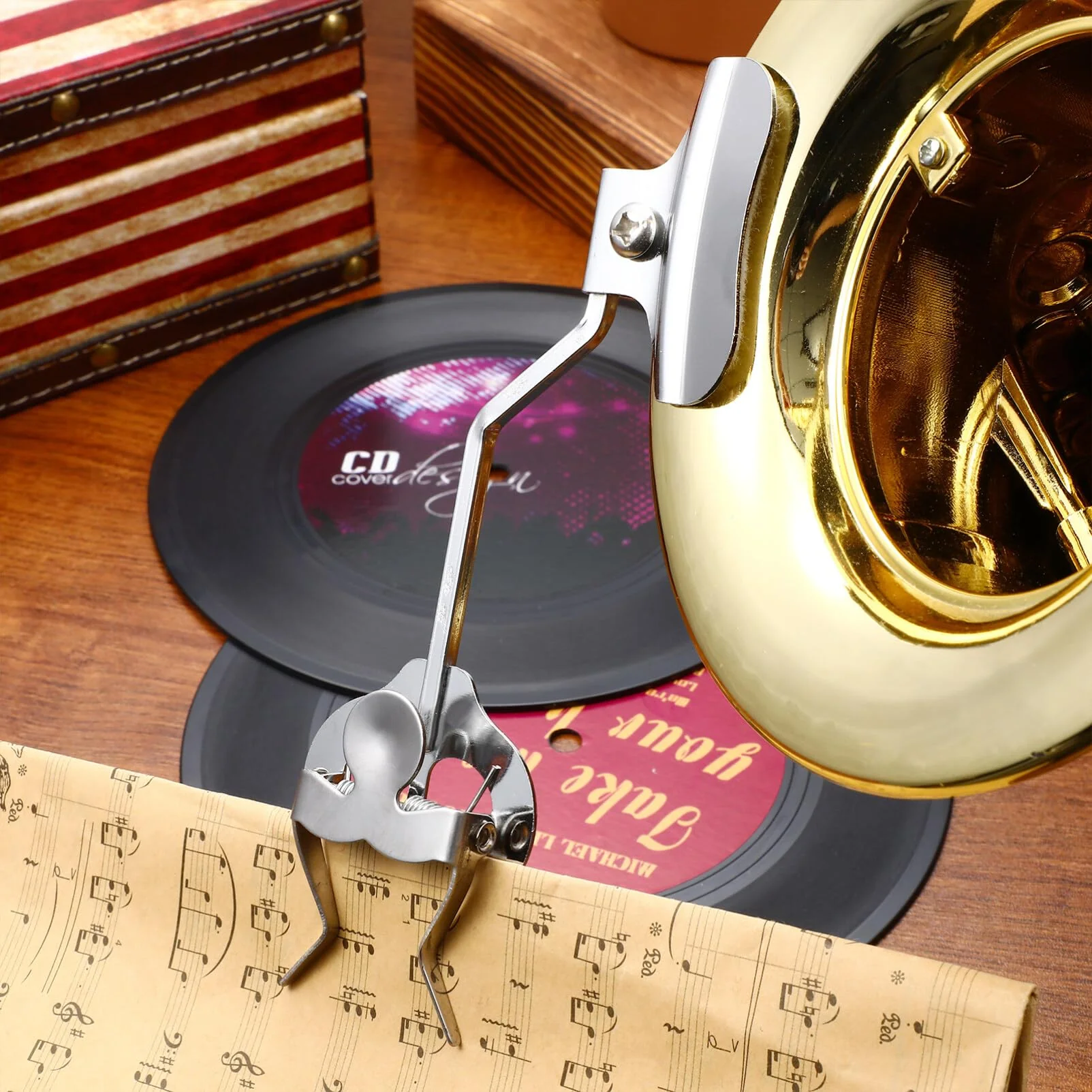 Toyvian Trombone Lyre Clip Trumpet Trombone Sheet Music Clip Trombone Lyre Sheet Clip Music Clamp-On Holder for Trombone Musicians (Silver) - Image 8