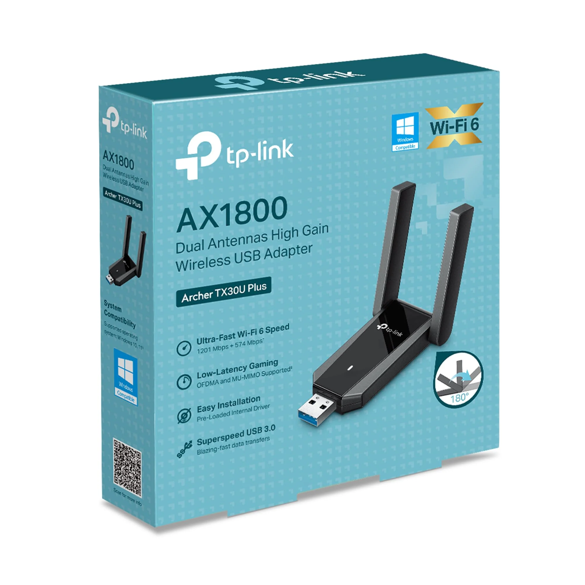 TP-Link USB 3.0 WiFi Adapter for Desktop PC (Archer TX30U Plus)-AX1800 WiFi 6 Dual-Band Plug and Play Wireless Network Adapter with 2.4GHz, 5GHz, 2×High Gain Antenna, WPA3, Supports Windows 11/10 AX1800, WiFi 6 - Image 10