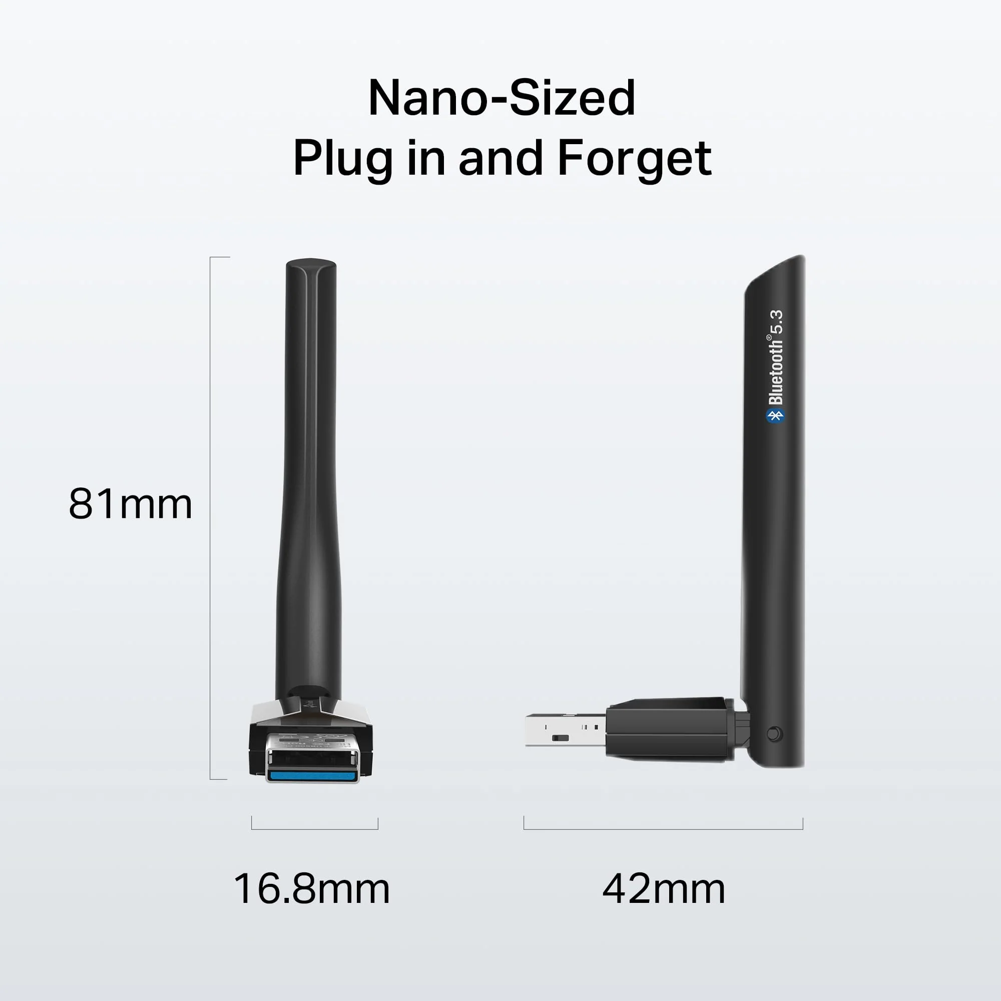 TP-Link USB Bluetooth Adapter for PC, Bluetooth 5.3 Long Range Receiver, Plug and Play, Adjustable Antenna, Supports Windows 11/10/8.1/7 for Desktop, Laptop, Keyboard, Mouse, etc (UB500 Plus) - Image 3
