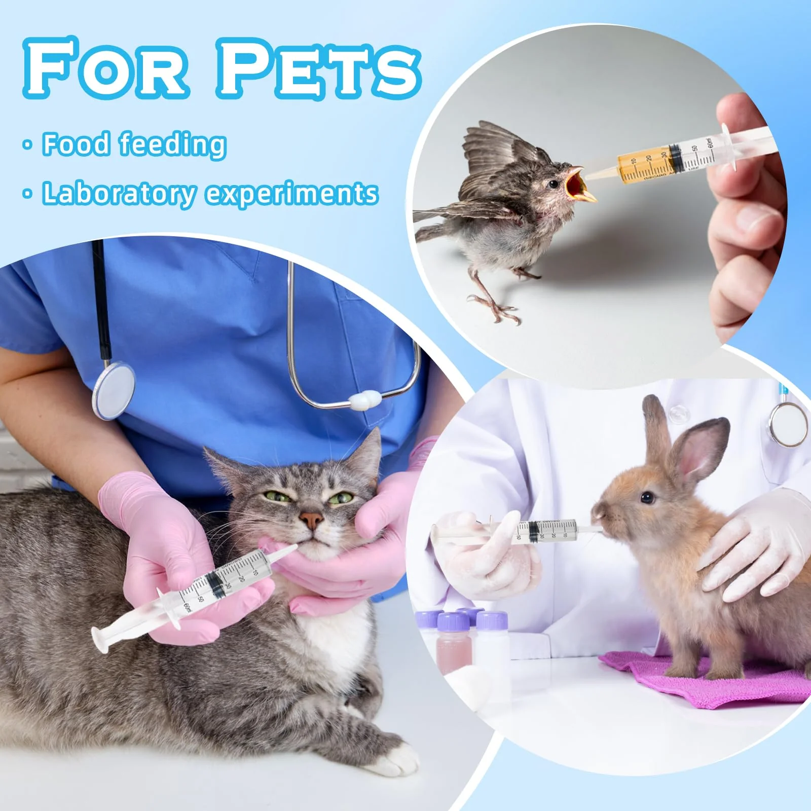 TPTGIAR Pack of 8 60 ml Large Syringes, Plastic Syringes, Individually Packed, Dosing Syringe with Cap, Reusable Syrings for Scientific Laboratories, Measurement, Dispensing, Watering, Refill - Image 6