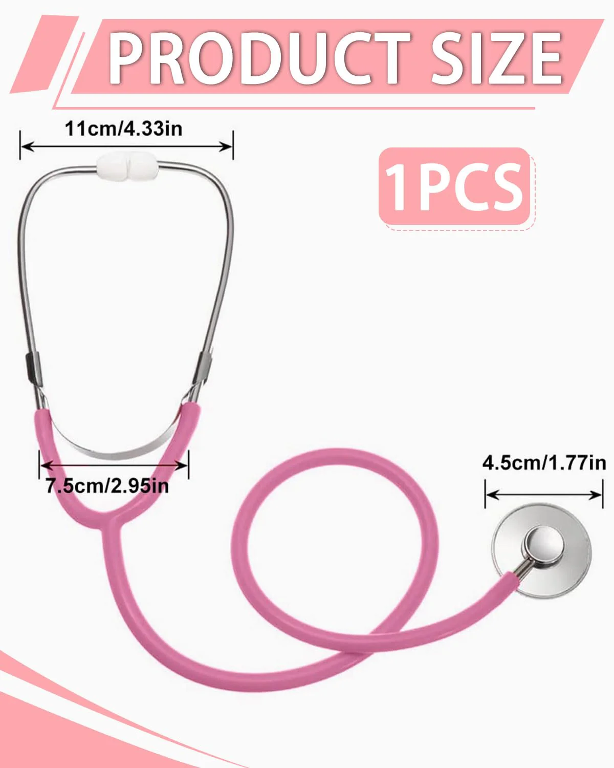 TPZORJX 1 x Toy Stethoscope, Metal Stethoscope, Children, Stethoscope, Children's Stethoscope, Analogue Stethoscope, Metal Stethoscope, Children's Toy Stethoscope, Functional Stethoscope Toy - Image 2