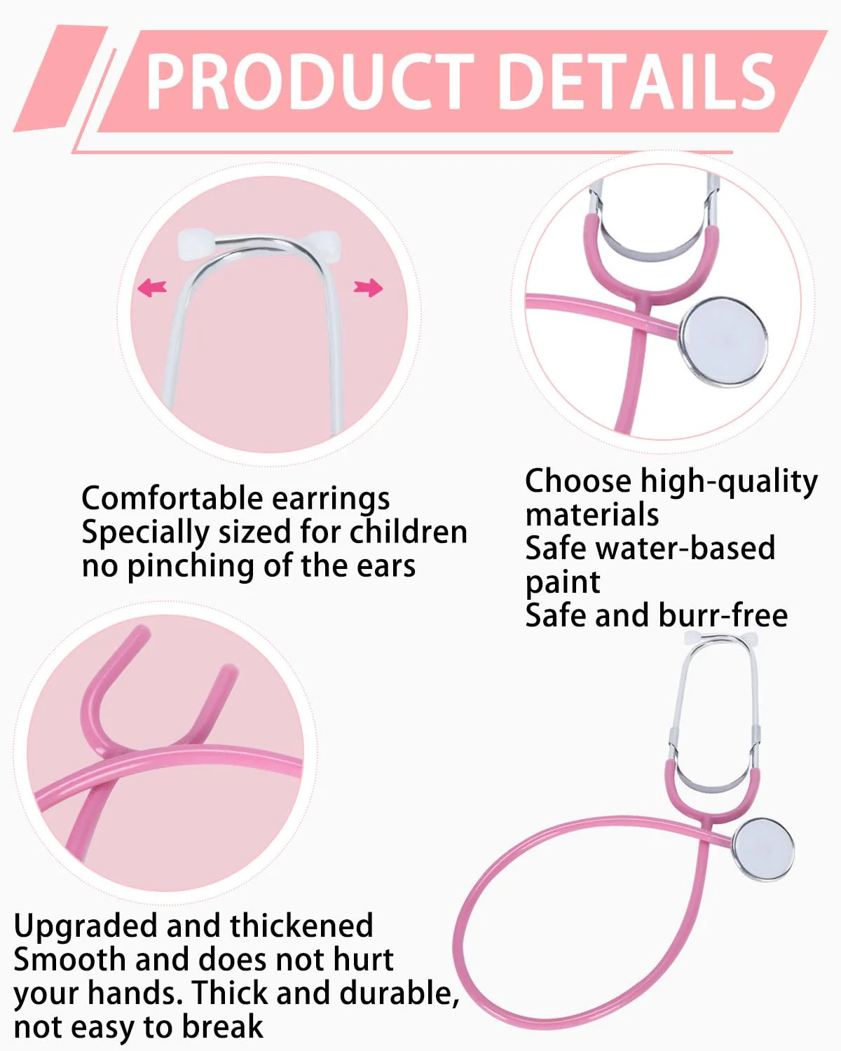 TPZORJX 1 x Toy Stethoscope, Metal Stethoscope, Children, Stethoscope, Children's Stethoscope, Analogue Stethoscope, Metal Stethoscope, Children's Toy Stethoscope, Functional Stethoscope Toy - Image 3