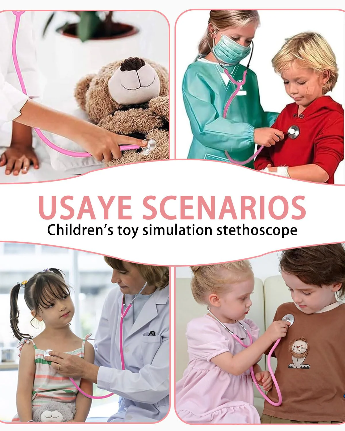 TPZORJX 1 x Toy Stethoscope, Metal Stethoscope, Children, Stethoscope, Children's Stethoscope, Analogue Stethoscope, Metal Stethoscope, Children's Toy Stethoscope, Functional Stethoscope Toy - Image 6