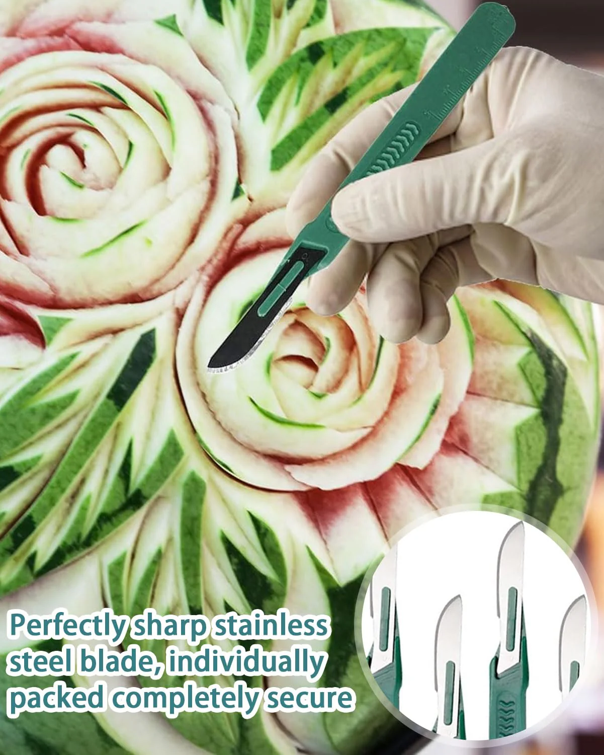 TPZORJX Pack of 10 Disposable Plastic Surgical Scalpel Knives, Disposable Scalpel Blade, Sterilised Disposable Scalpels with Protective Cap, Individually Packed Scalpels - Image 5