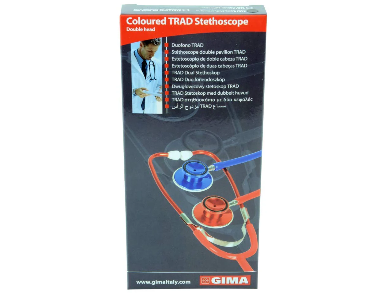 TRAD colour dual head stethoscope, black colour, lightweight aluminium frame - Image 4