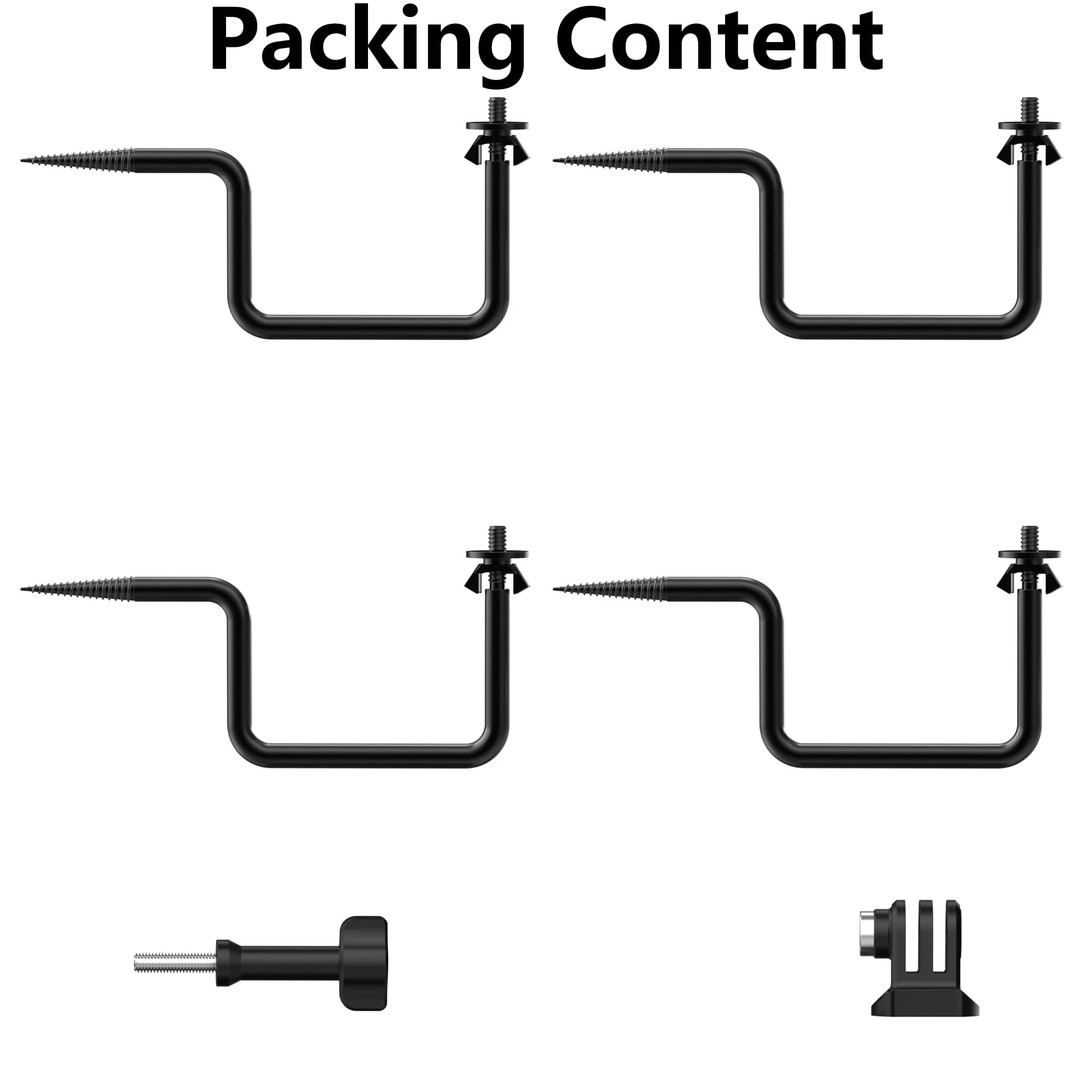 Trail Camera Mount, 4 Packs Trail Cam Mounts, Tree Hunting Accessory, 360° Rotatable Game Camera Holder with 1/4"-20 Screw, Heavy Duty Trail Cam Mount for Hunting Cameras/Action Cameras/Solar Panels - Image 8