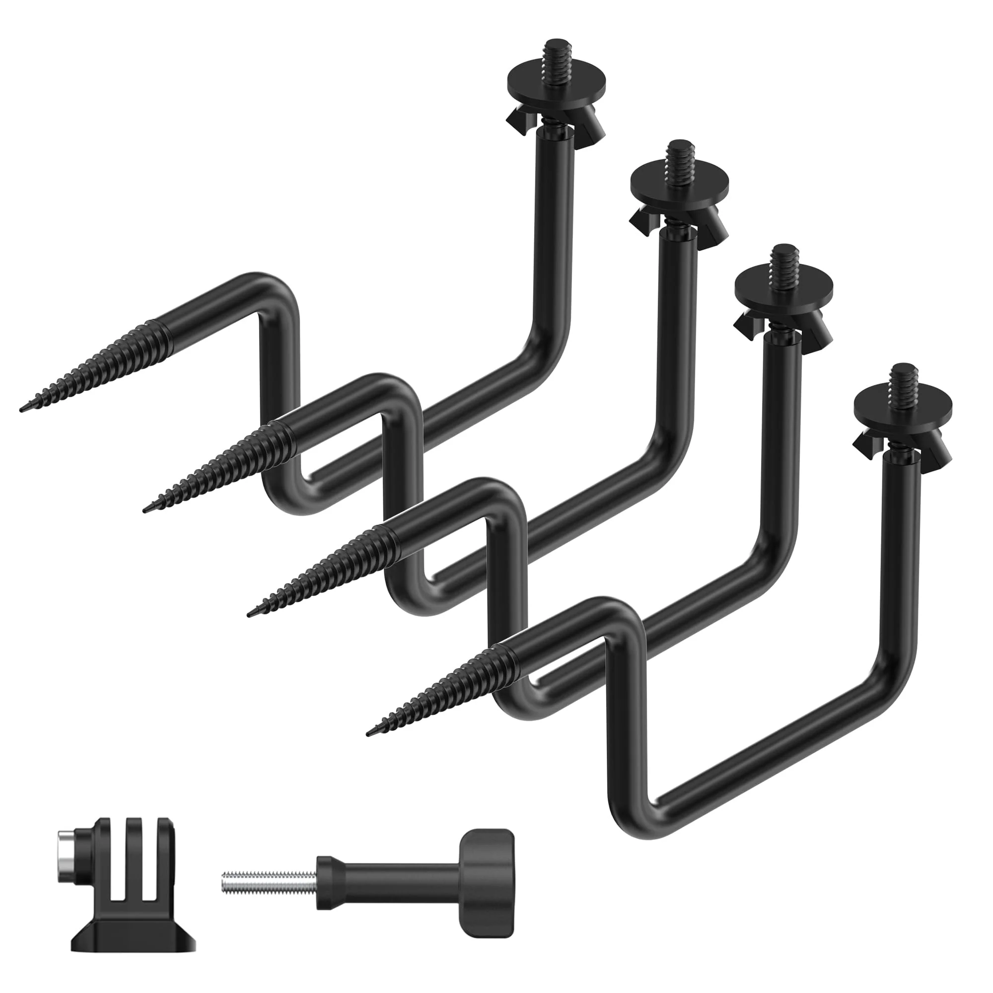 Trail Camera Mount, 4 Packs Trail Cam Mounts, Tree Hunting Accessory, 360° Rotatable Game Camera Holder with 1/4"-20 Screw, Heavy Duty Trail Cam Mount for Hunting Cameras/Action Cameras/Solar Panels - Image 9