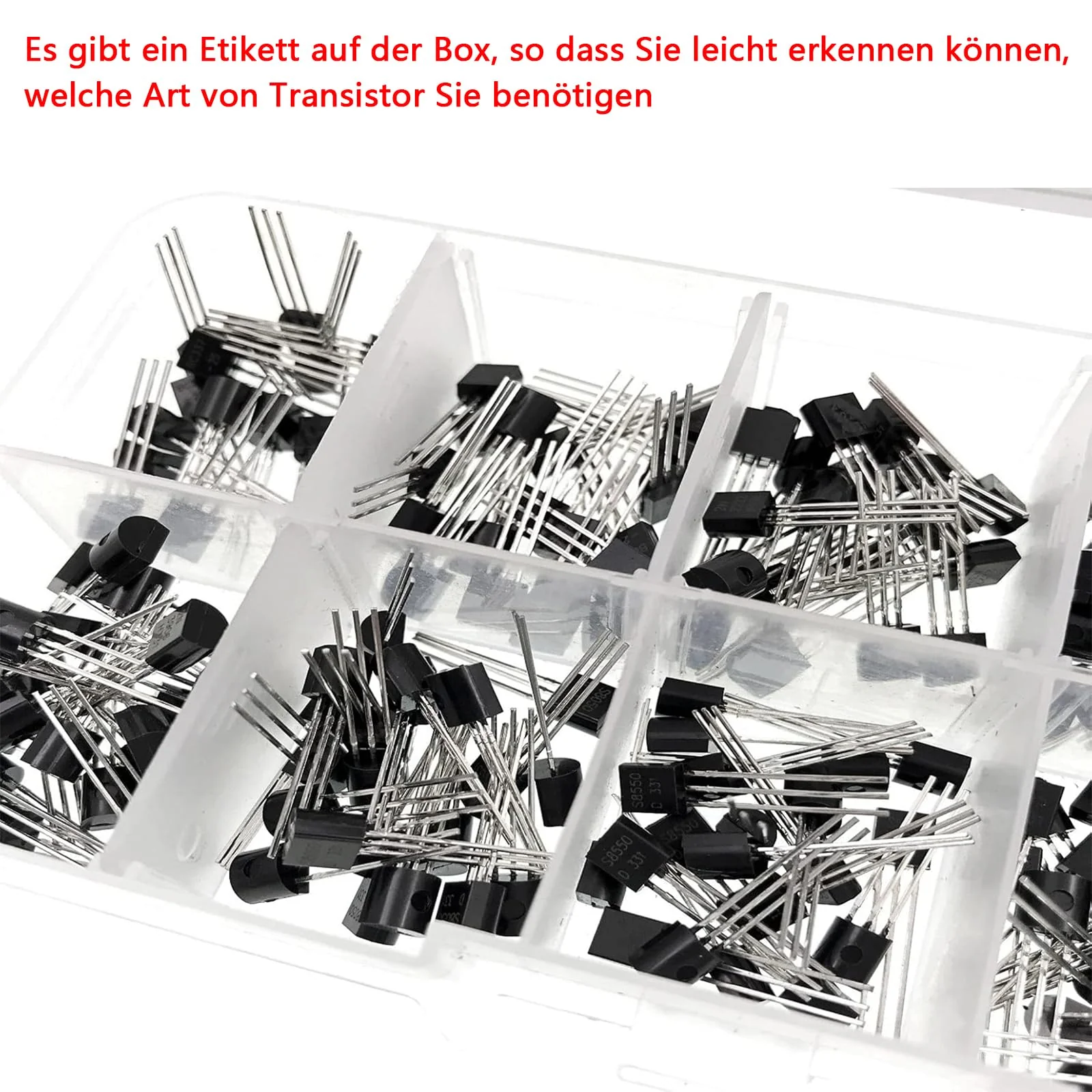 Transistor Assortment Kit 24 Values 480pcs PNP NPN Transistors S9012 S9013 S9017 S9015 S9018 2N2222 S8050 S8550 SS8050 SS8550 2N5551 2N 5401 2N3904 2N3906 C1815 A1015 C945 A733 A42 A92 BC547 BC548 - Image 3
