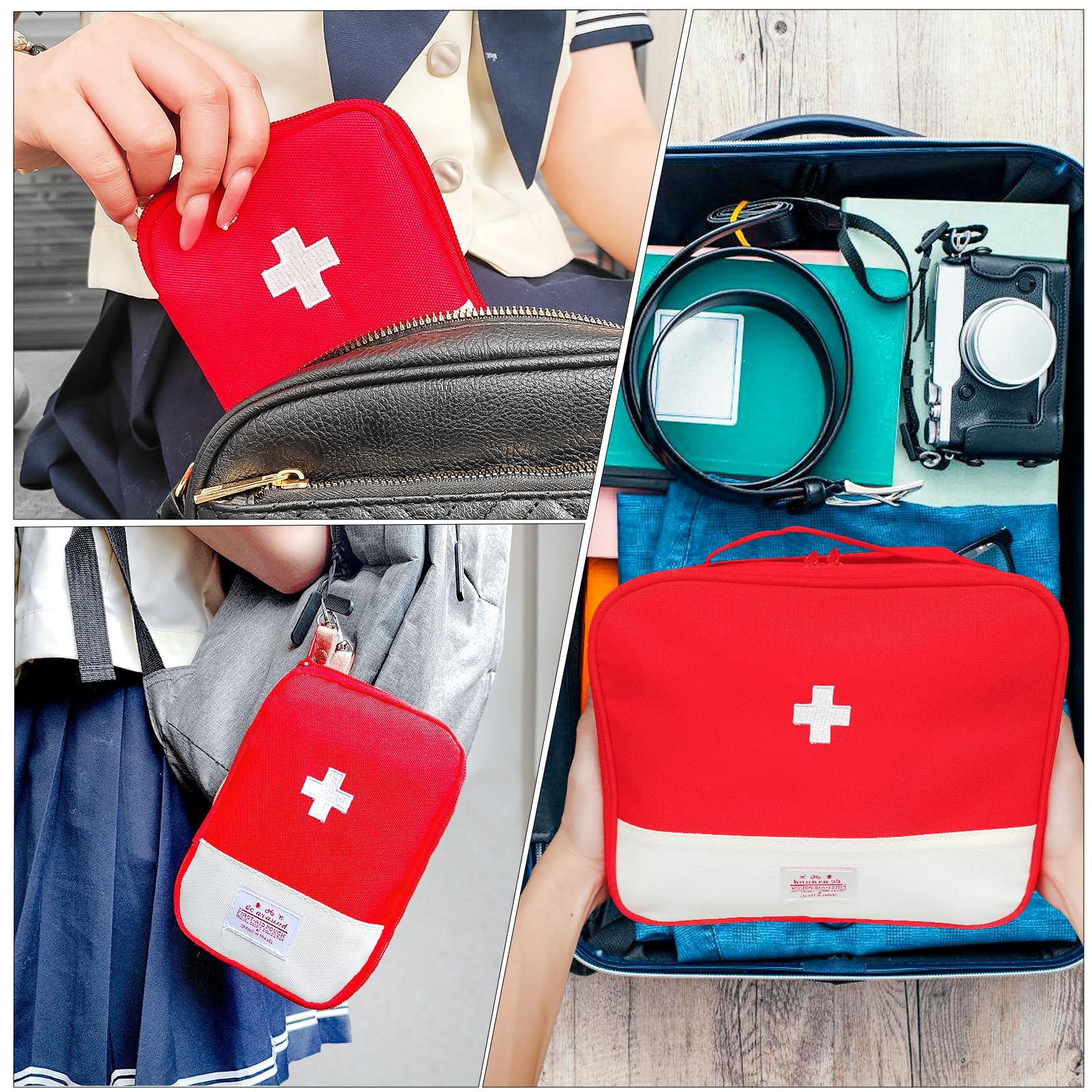 Travel Pharmacy Bag Empty Pack of 3 Medicine Bag Travel Holiday Medicine Bag Small and Large Bag Medicine Storage Travel Pharmacy Bag First Aid Bag Empty - Image 5