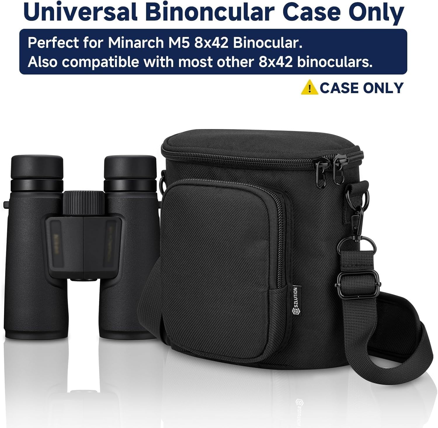 Travel Protective Case for NIKON Monarch M5 M7 8x42 Binocular, Durable Fabric Storage Bag with Shoulder Strap Compatible with Nikon PROSTAFF P3 8x42 10x42 Binocular, Black (Case Only) - Image 2