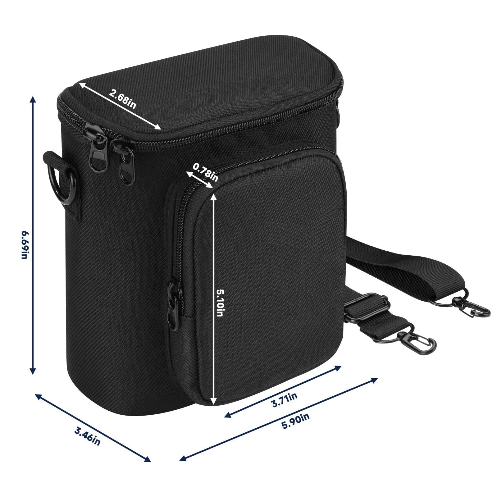 Travel Protective Case for NIKON Monarch M5 M7 8x42 Binocular, Durable Fabric Storage Bag with Shoulder Strap Compatible with Nikon PROSTAFF P3 8x42 10x42 Binocular, Black (Case Only) - Image 3