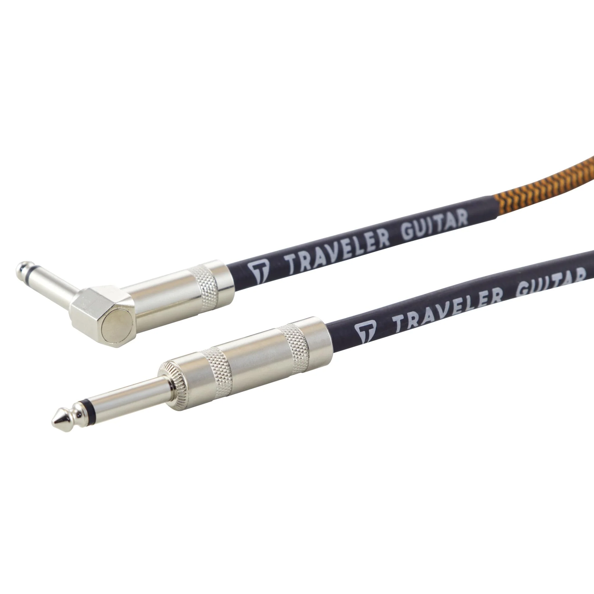 Traveler Guitar 10ft. Instrument Cable, Braided, Straight/Angled - Black/Rust Black / Rust - Image 3