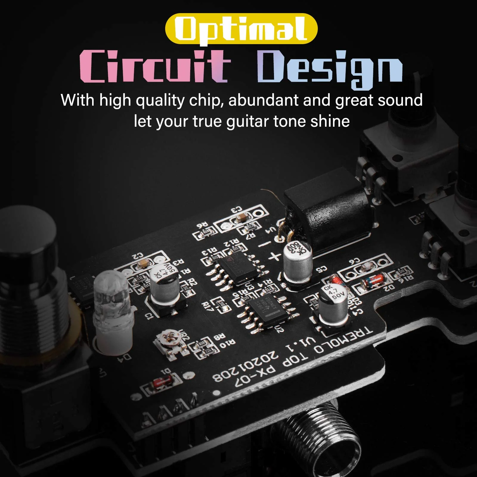 Tremolo Pedal, Horse Electric Guitar Effects Pedals Mini Single Type DC 9V True Bypass (Yellow) Yellow - Image 5