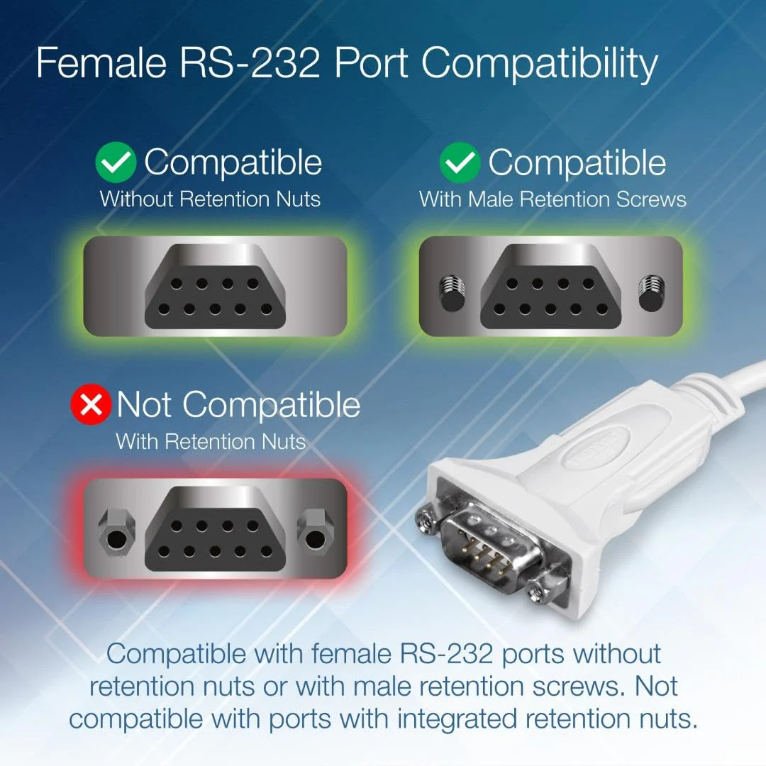 TRENDnet USB to Serial 9-Pin Converter Cable, Connect a RS-232 Serial Device to a USB 2.0 Port, Supports Windows & Mac, USB 1.1, USB 2.0, USB 3.0, 21 Inch Cable Length, Plug & Play, White, TU-S9 USB to Serial | 2ft - Image 7