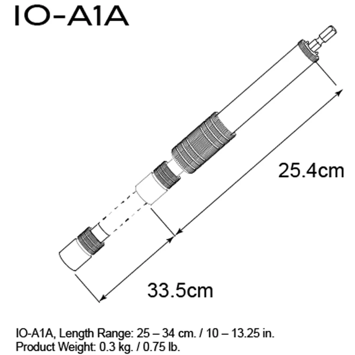 Triad-Orbit IO-A1A Short Telescopic Boom Arm, Aluminum - Image 2