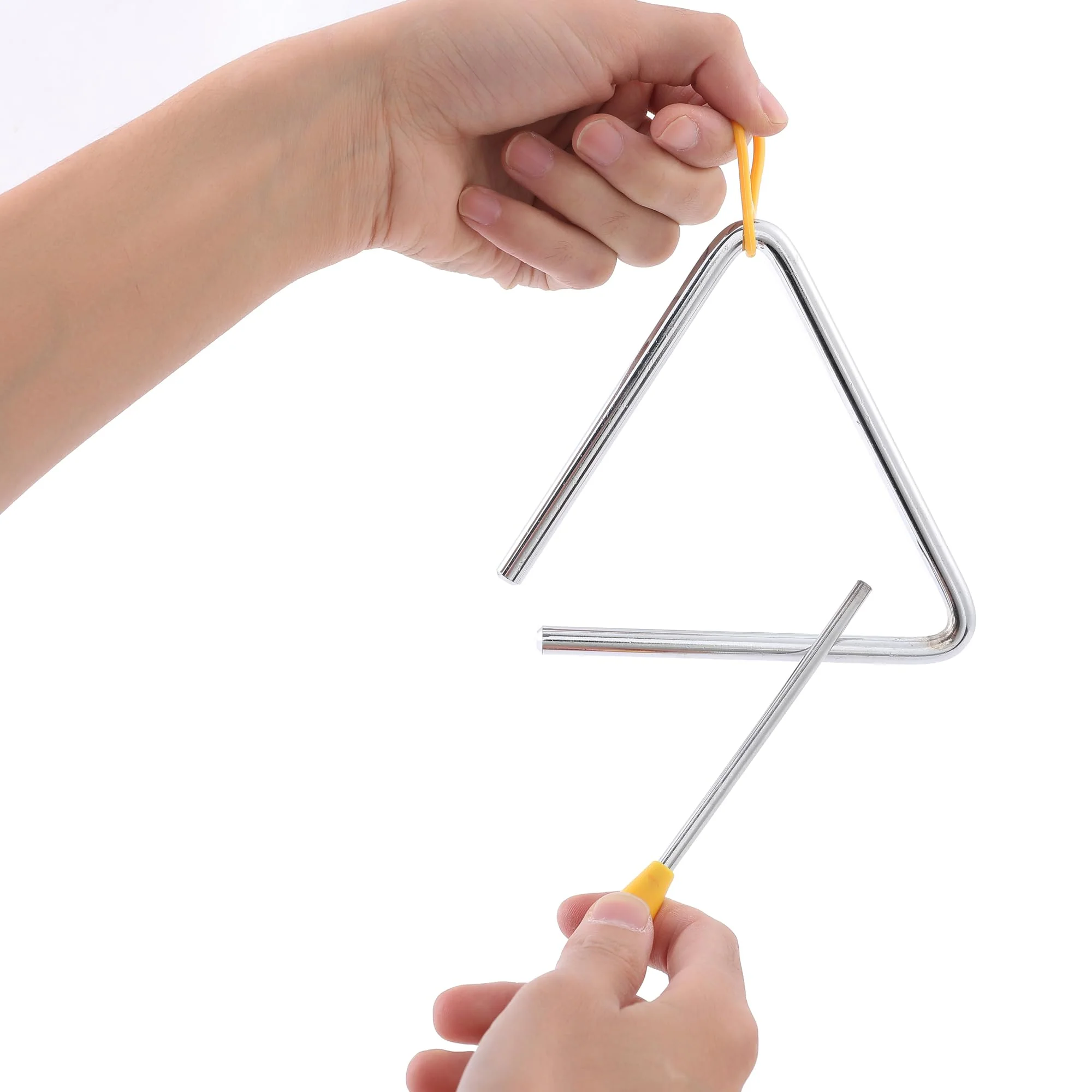 Triangle Percussion Instrument With Striker, Hand Bell, Teacher Bell Chime for Classroom, Dinner Bell Outdoor, Meditation bell, Music Instruments for adults (5 Inch) - Image 4
