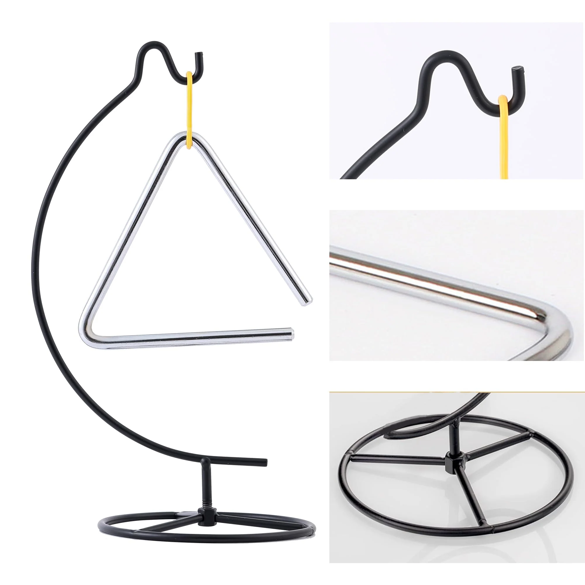 Triangle Percussion Instrument With Striker, Hand Bell, Teacher Bell Chime for Classroom, Dinner Bell Outdoor, Meditation bell, Music Instruments for adults (5 Inch) - Image 5