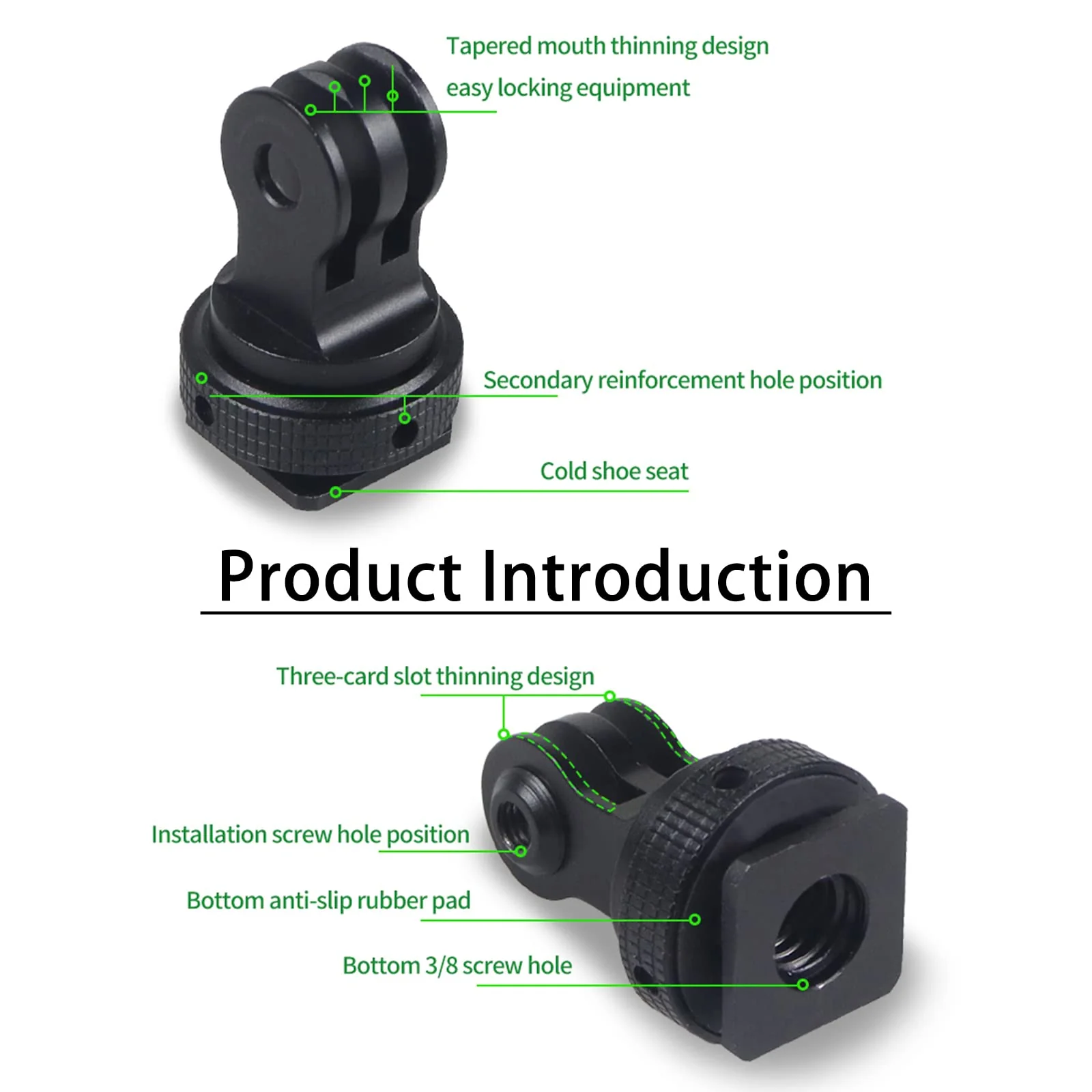Tripod Screw to DSLR Camera Flash Cold Shoe Mount Adapter Compatible for GoPro 11/10/MAX/9/8/7/6/5/4/3+/3,DJI OSMO Action 2 3 - Image 3
