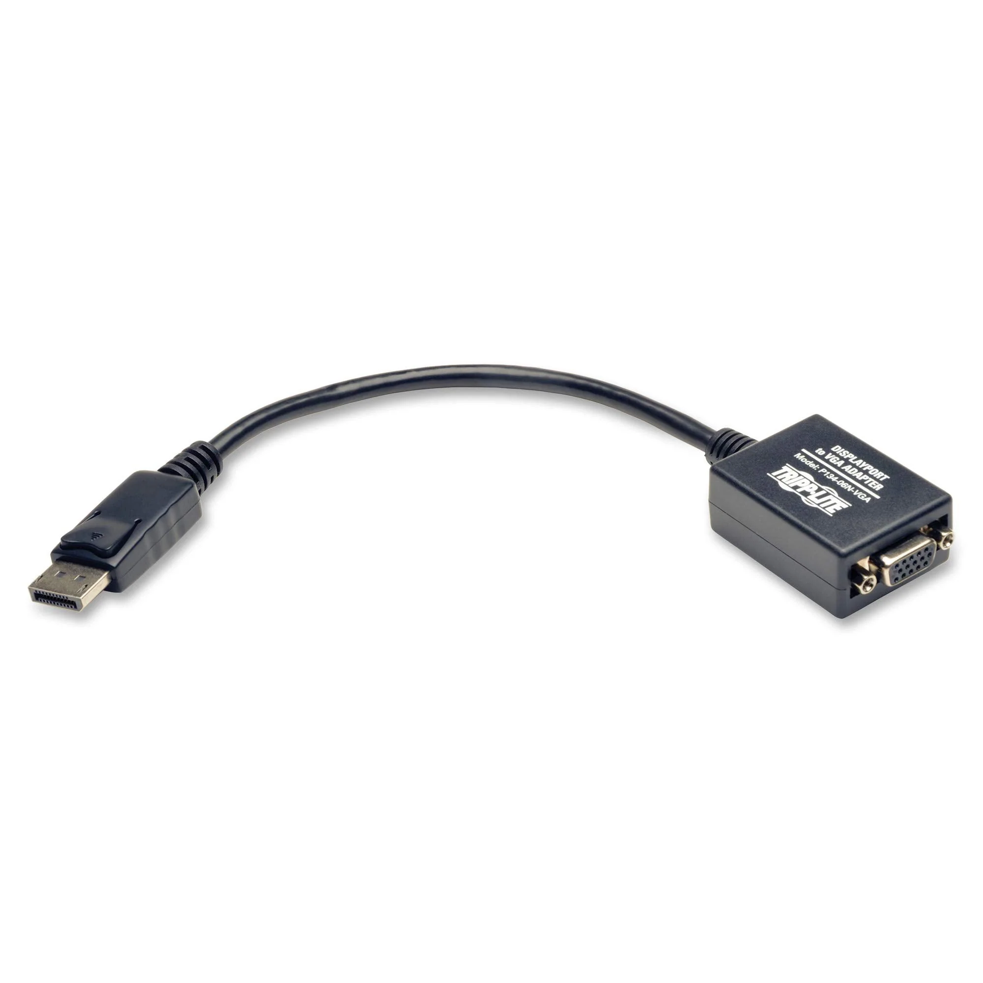 TRIPP LITE DisplayPort to VGA Video Adapter, DP to VGA Video Converter, Active Display Adapter (M/F), 6 in. (P134-06N-VGA), Black 6" DP to VGA Active
