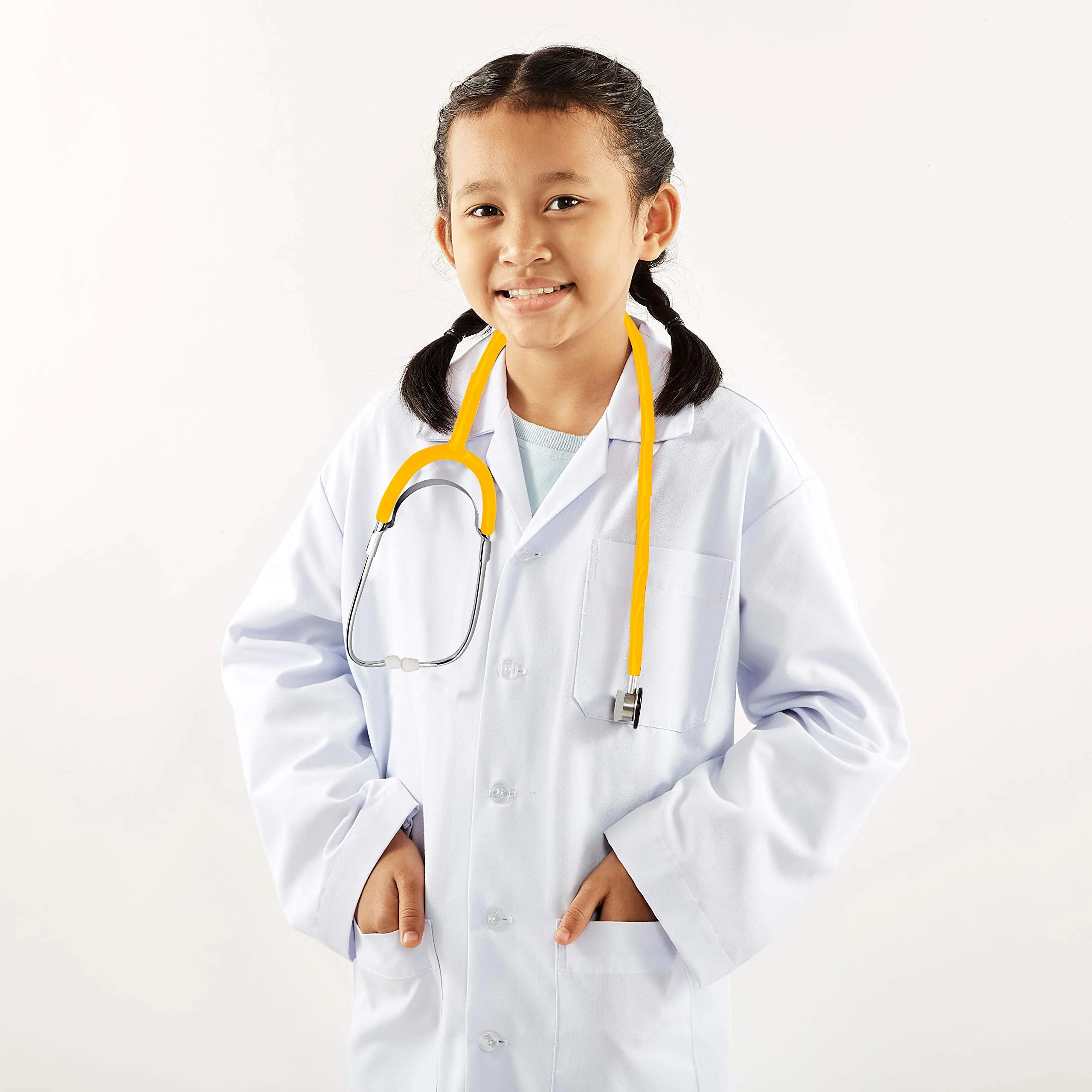 TRIXES Double Dual Headed Stethoscope for Nurses Vets Students Home Healthcare (Yellow) yellow - Image 4