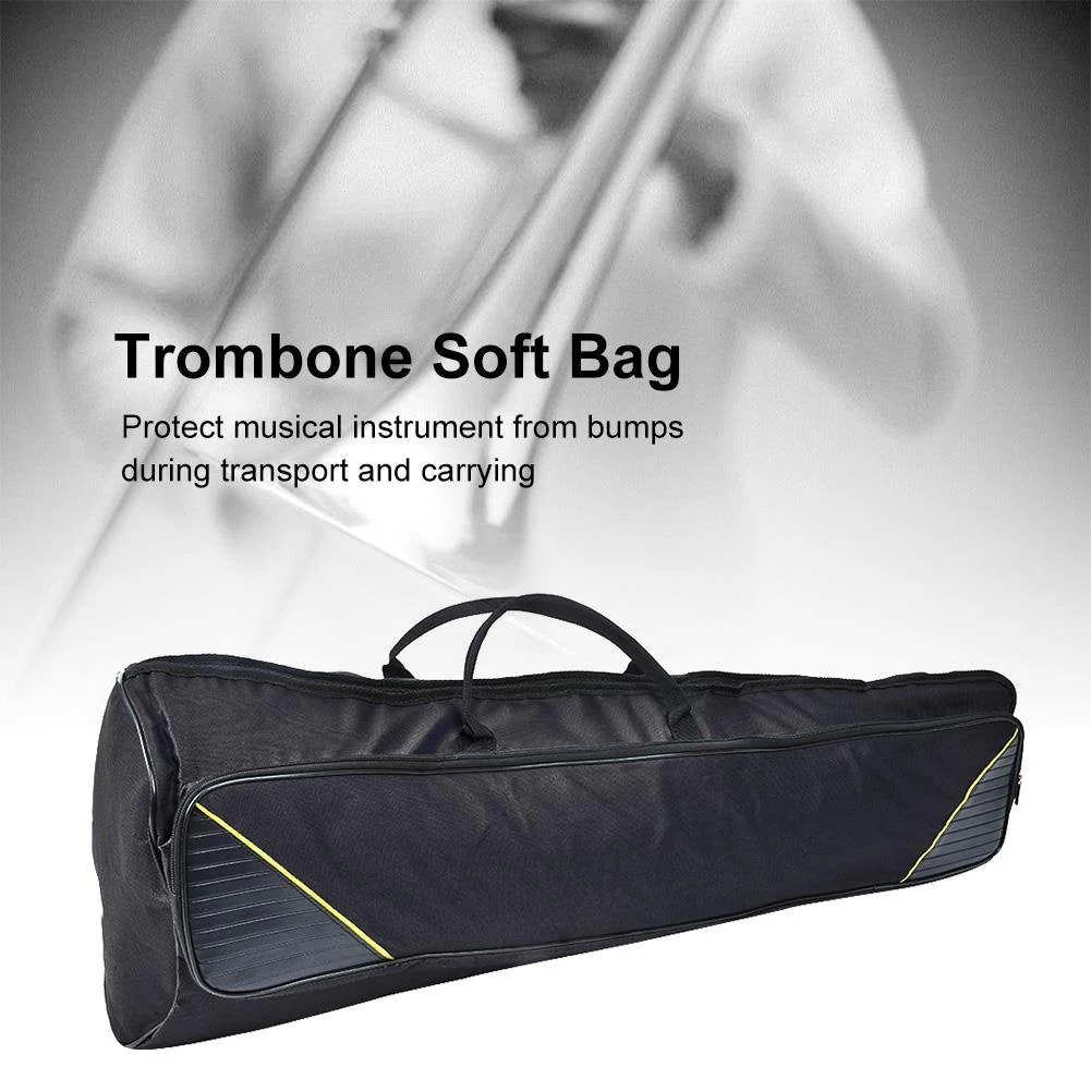 Trombone Bag, 3 Colors Portable Alto/Tenor Trombone Shoulders Bag Handbag Musical Instrument Accessories(BLACK) - Image 2