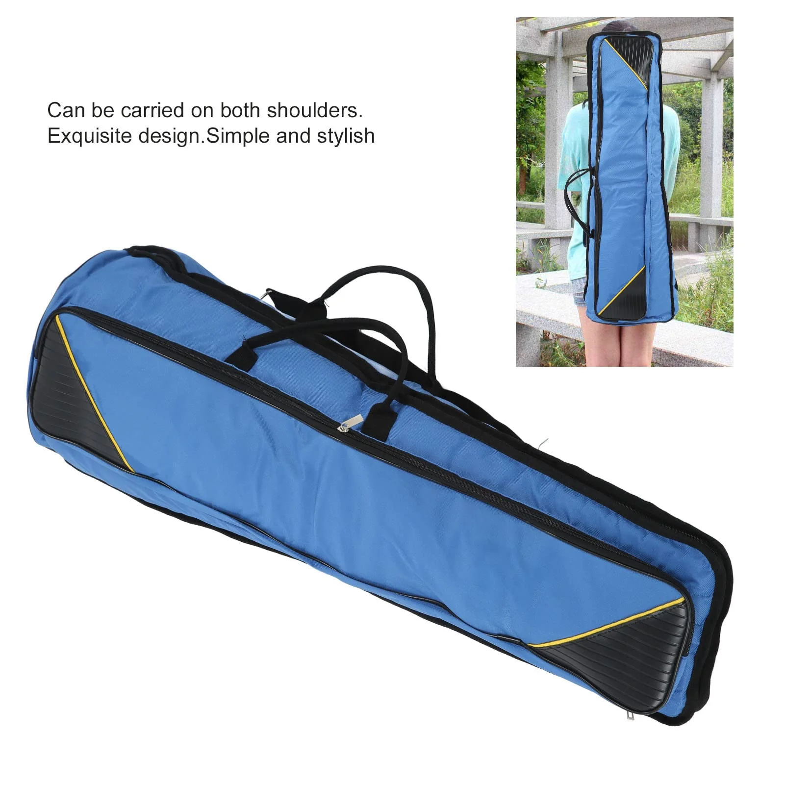 Trombone Bag, Oxford Cloth Trombone Shoulders Bag Handbag, Trombones Gig Carrying Backpack Case for Musical Instrument (Blue) Blue - Image 3