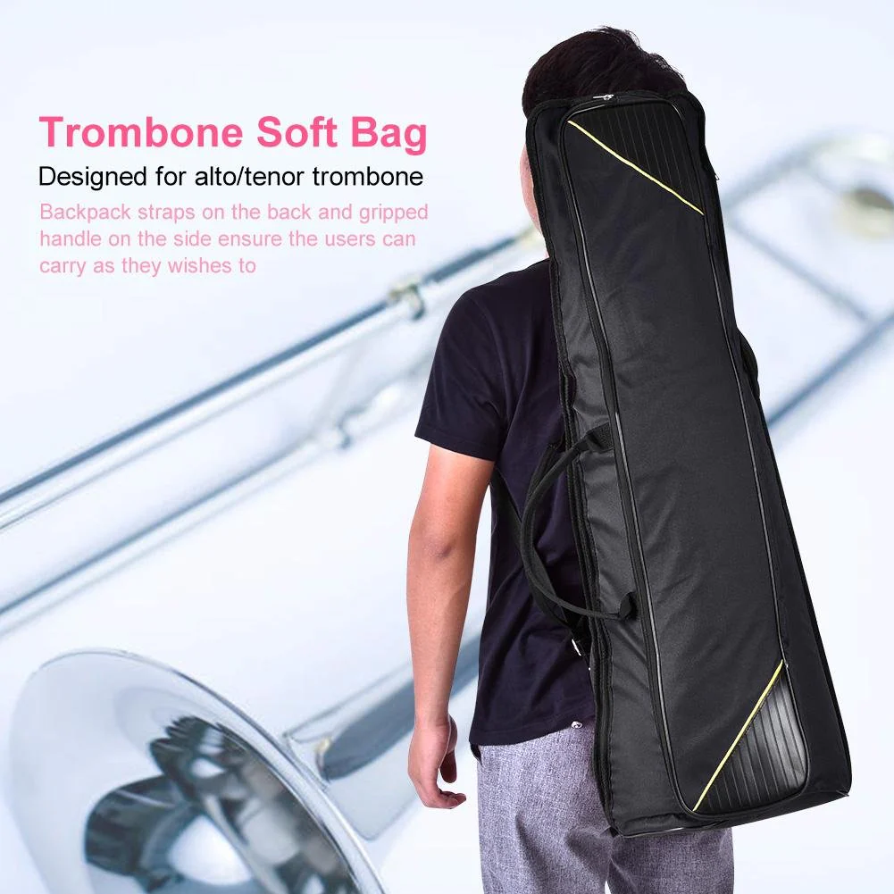 Trombone Bag, Portable Alto/Tenor Trombone Shoulders Bag Handbag Musical Instrument Accessories(Black) - Image 3