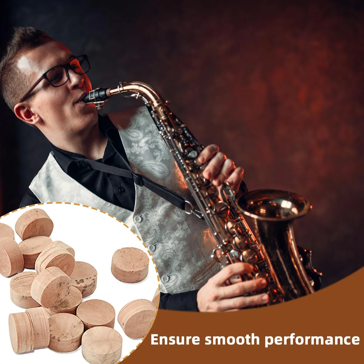 Trombone Cork Trumpet Spit Valve Trumpet Corks Water Key Cork Pad for Musical Instrument Replacement Accessories Set of 20 - Image 3