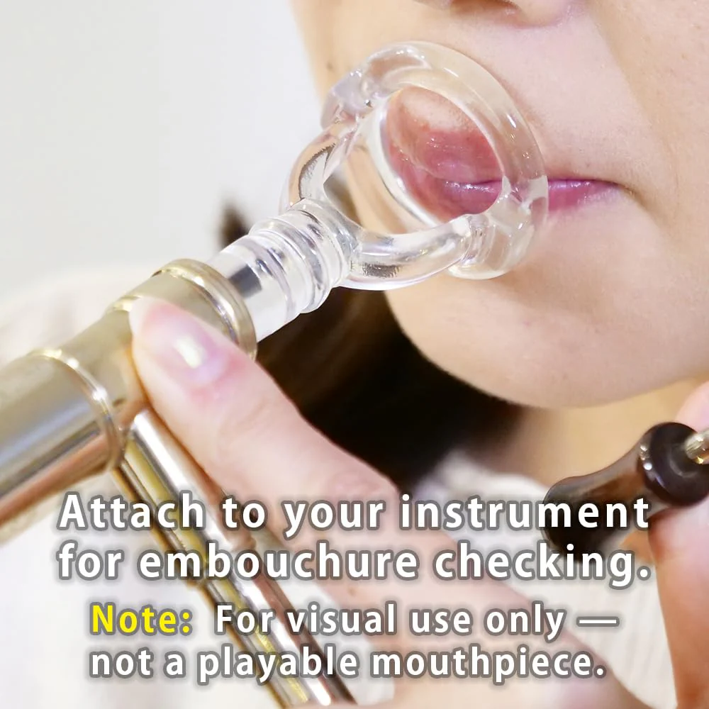 Trombone Embouchure Visualizer (Clear Design) – Mouthpiece Practice Tool – BRASS DESIGN [Rim Diameter: 1.14" / 29.0mm] 1.14" (29.0mm) - Image 6