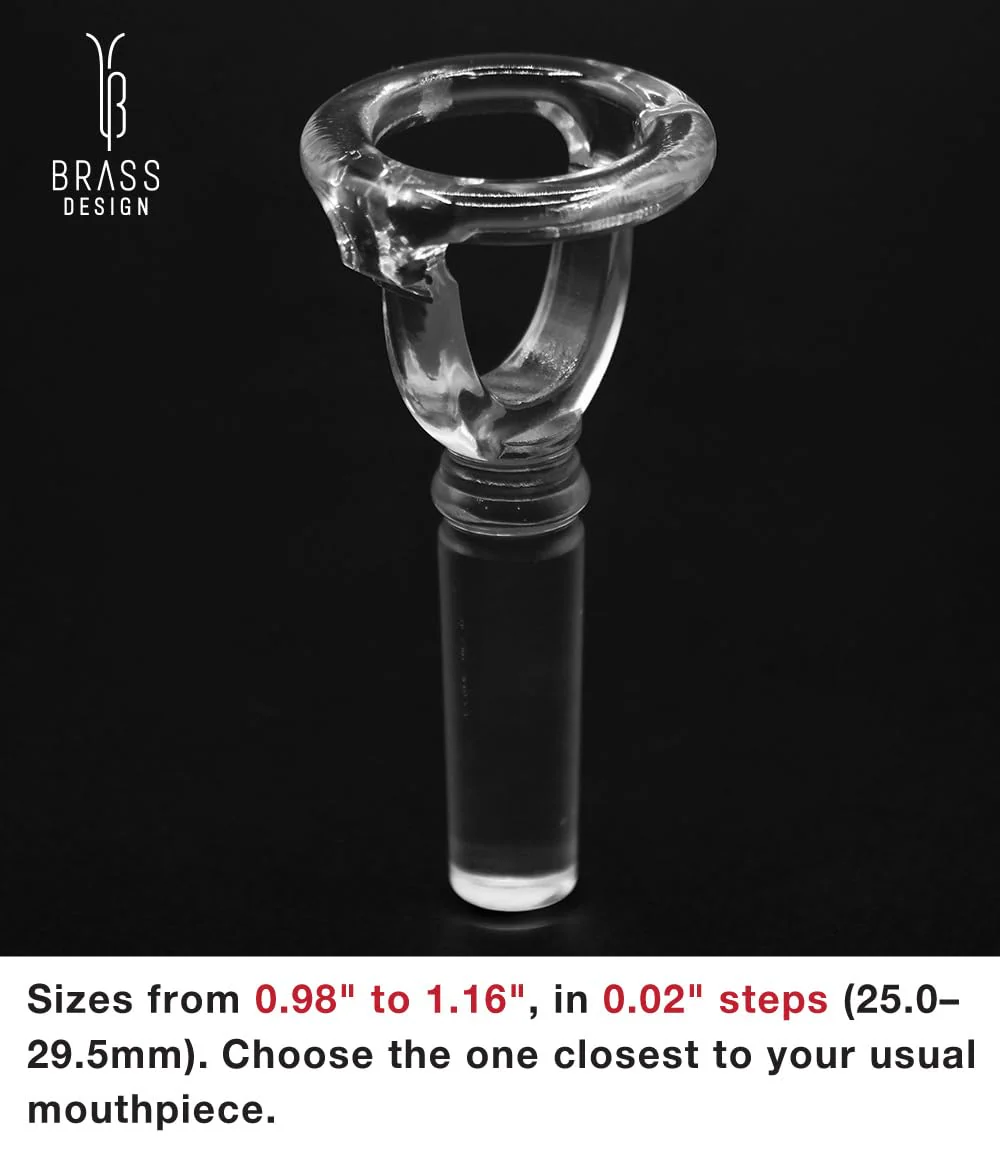Trombone Embouchure Visualizer (Clear Design) – Mouthpiece Practice Tool – BRASS DESIGN [Rim Diameter: 1.14" / 29.0mm] 1.14" (29.0mm) - Image 7