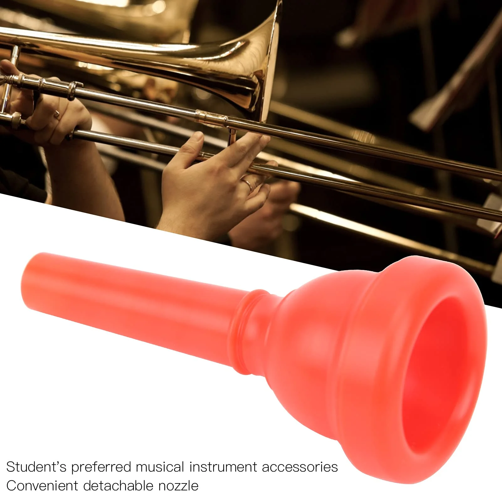 Trombone Mouthpiece ABS Trombone Mouth Trombone Player Beginners Instruments Accessories MT‑22(red) - Image 2
