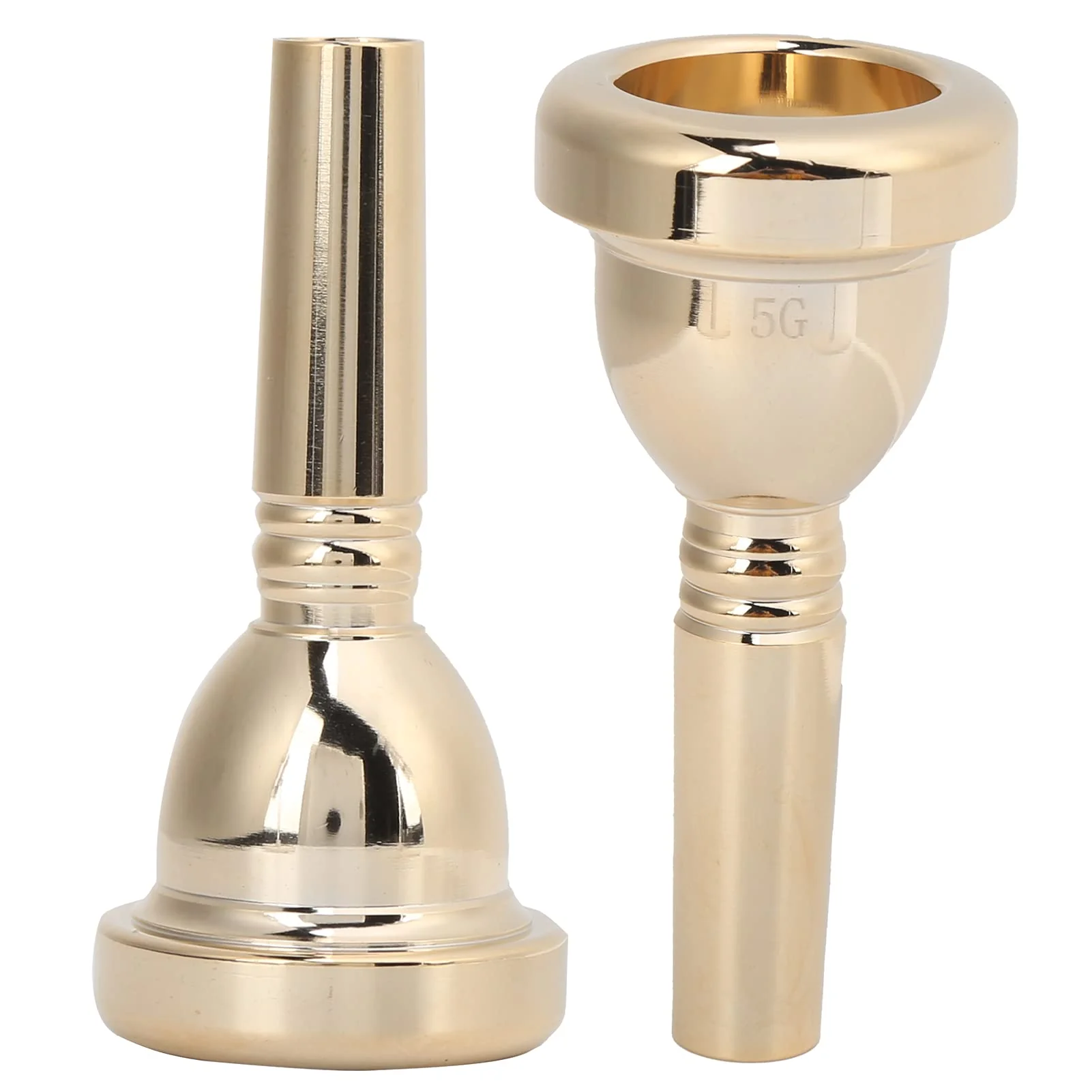 Trombone Mouthpiece, Brass Tenor Trombone Mouthpiece Large Shank Mouth Piece Metal 12.7mm 5G Accessory Replacement TR‑03 for Professional Trombone Players Amateurs (Gold) Gold - Image 8
