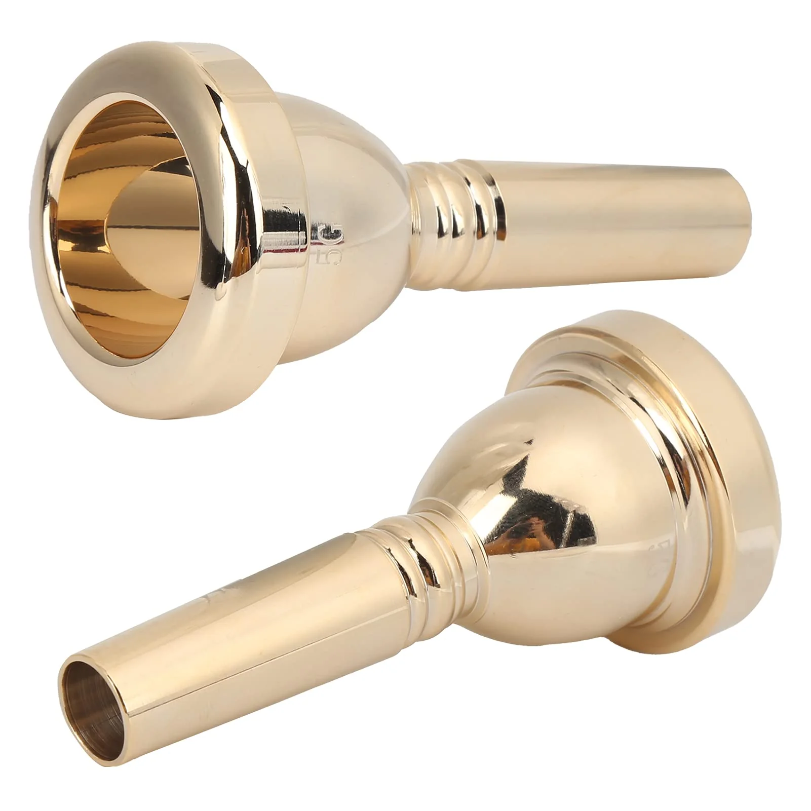 Trombone Mouthpiece, Brass Tenor Trombone Mouthpiece Large Shank Mouth Piece Metal 12.7mm 5G Accessory Replacement TR‑03 for Professional Trombone Players Amateurs (Gold) Gold - Image 9